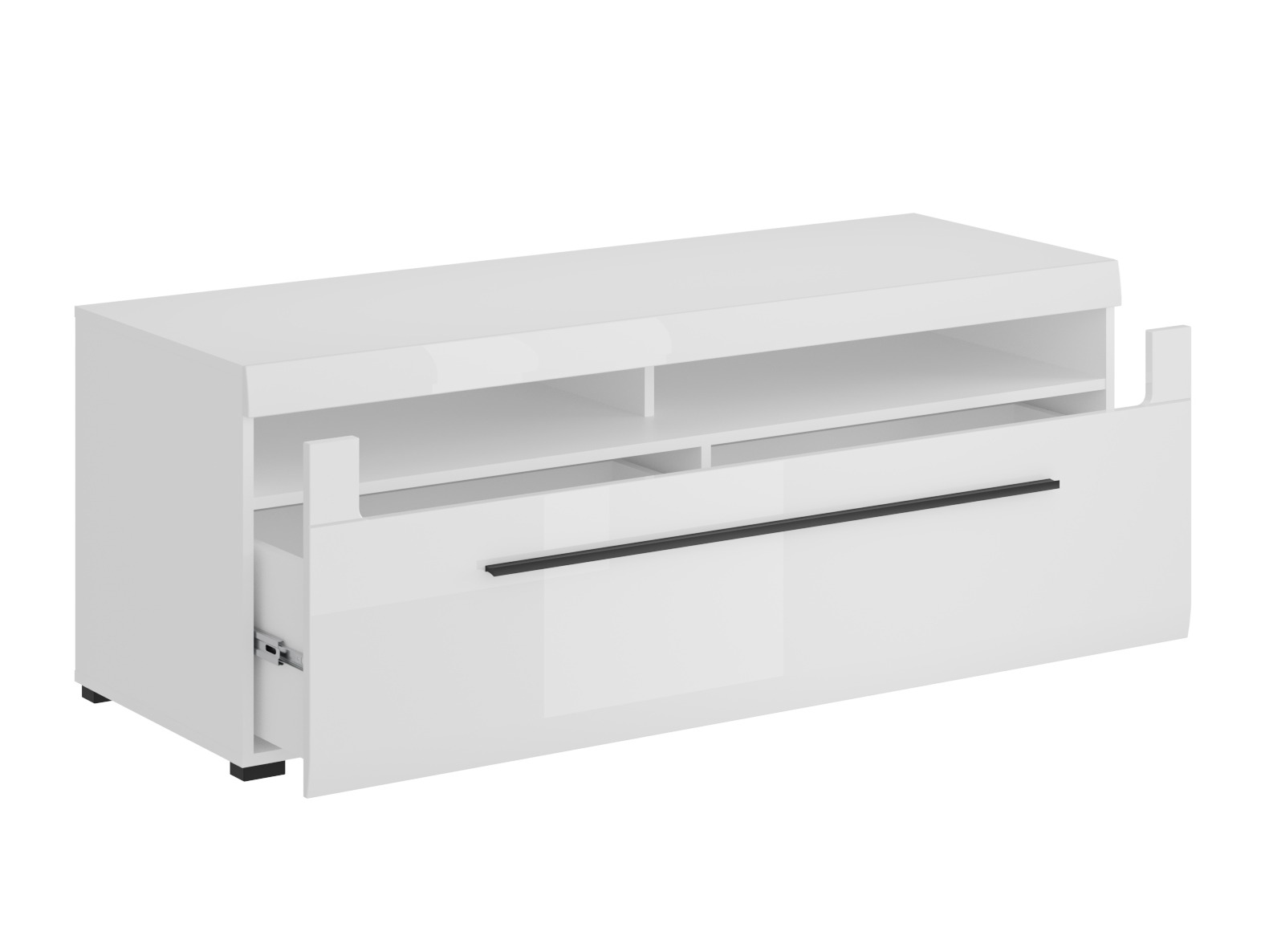 Mueble TV Ophsalu 103 (Blanco + Blanco brillante)