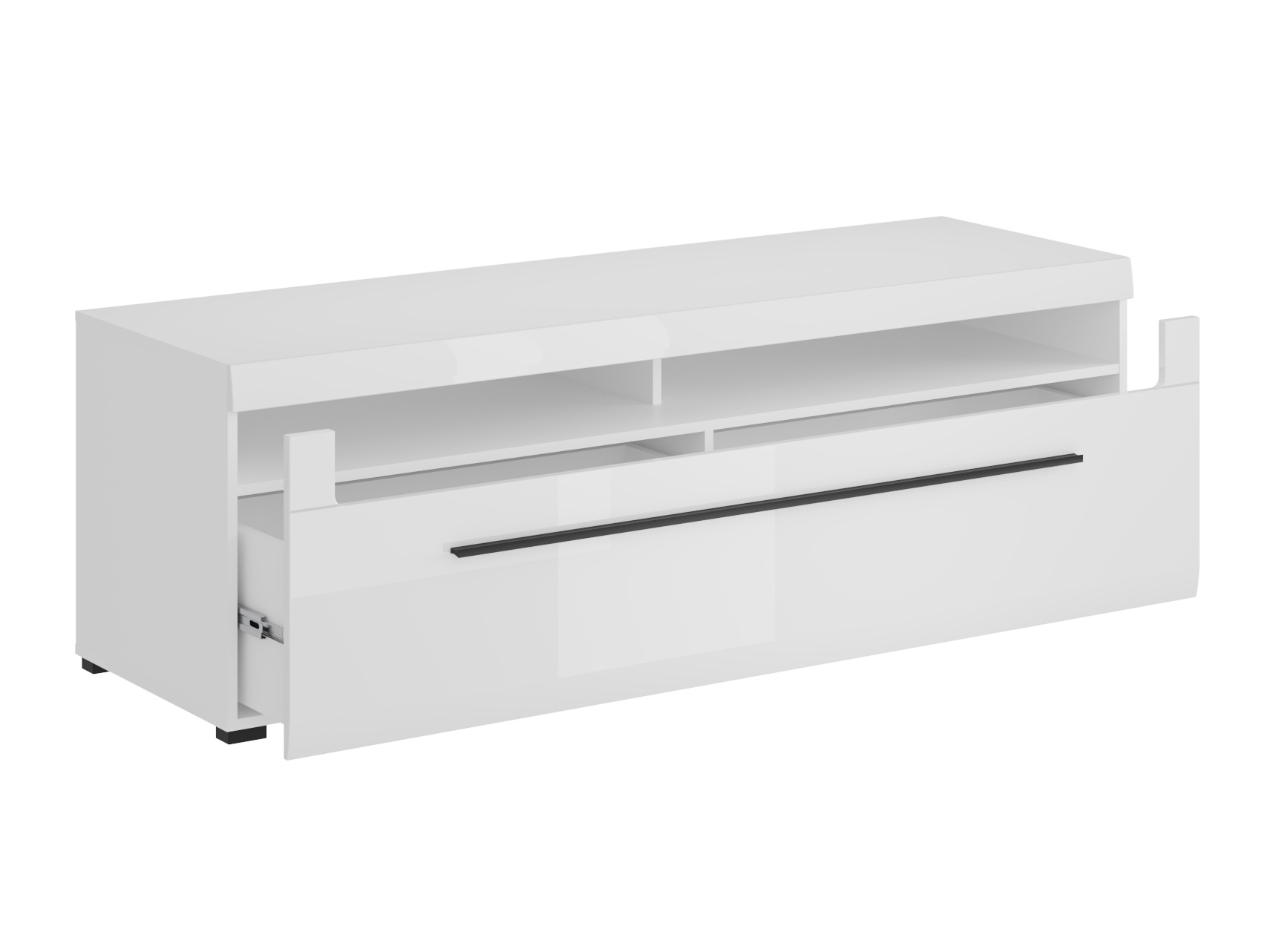 Mueble TV Ophsalu 104 (Blanco + Blanco brillante)
