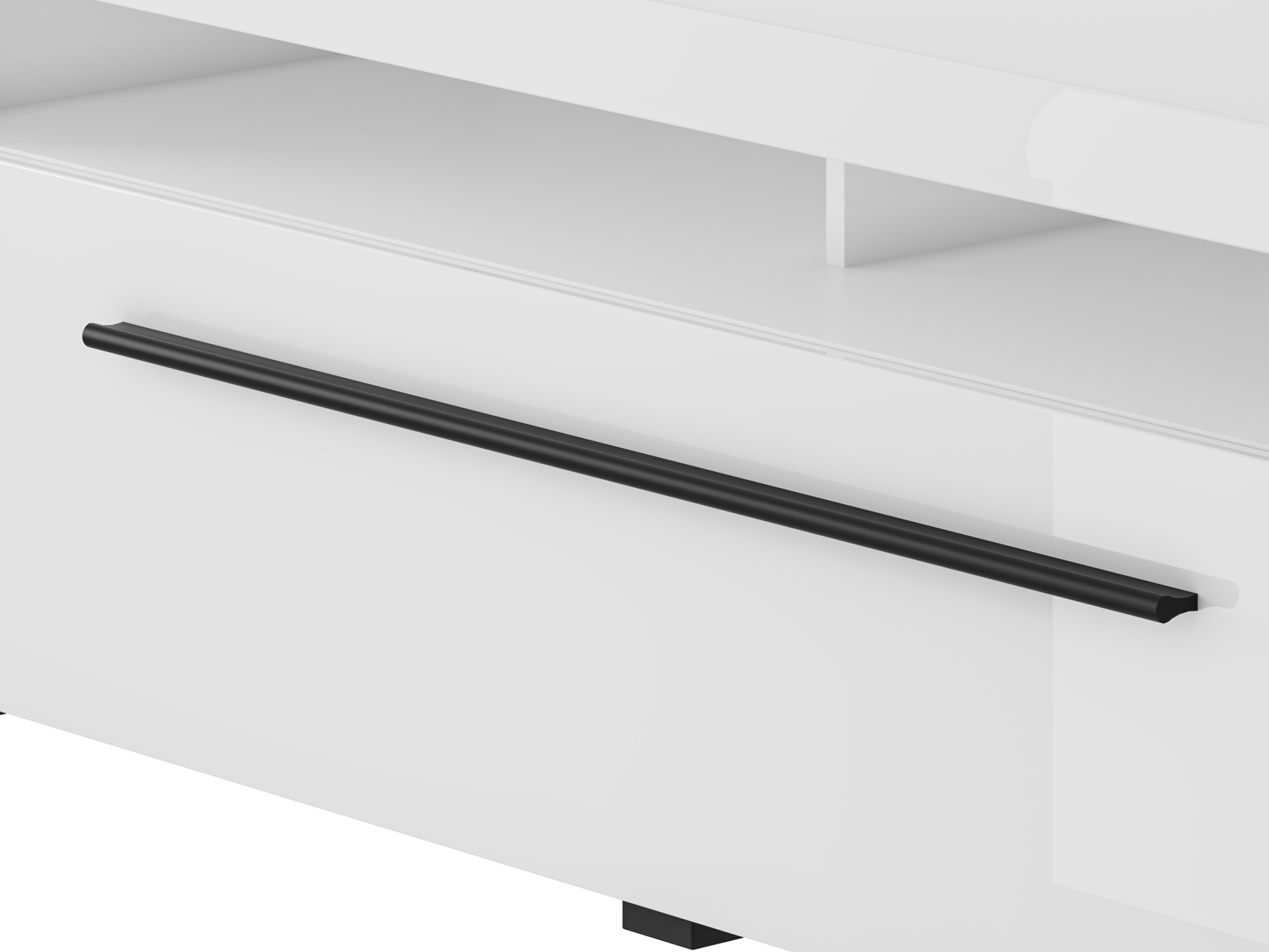 Mueble TV Ophsalu 104 (Blanco + Blanco brillante)