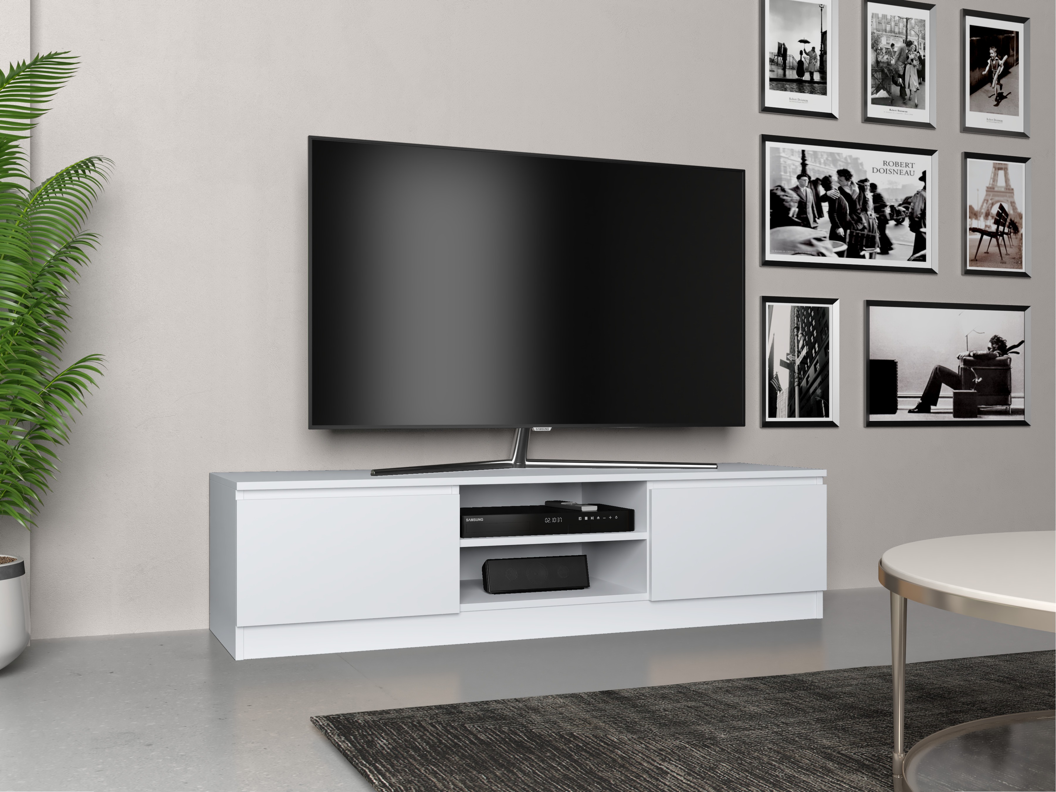 Mueble TV Elbvelu 125 (Blanco)