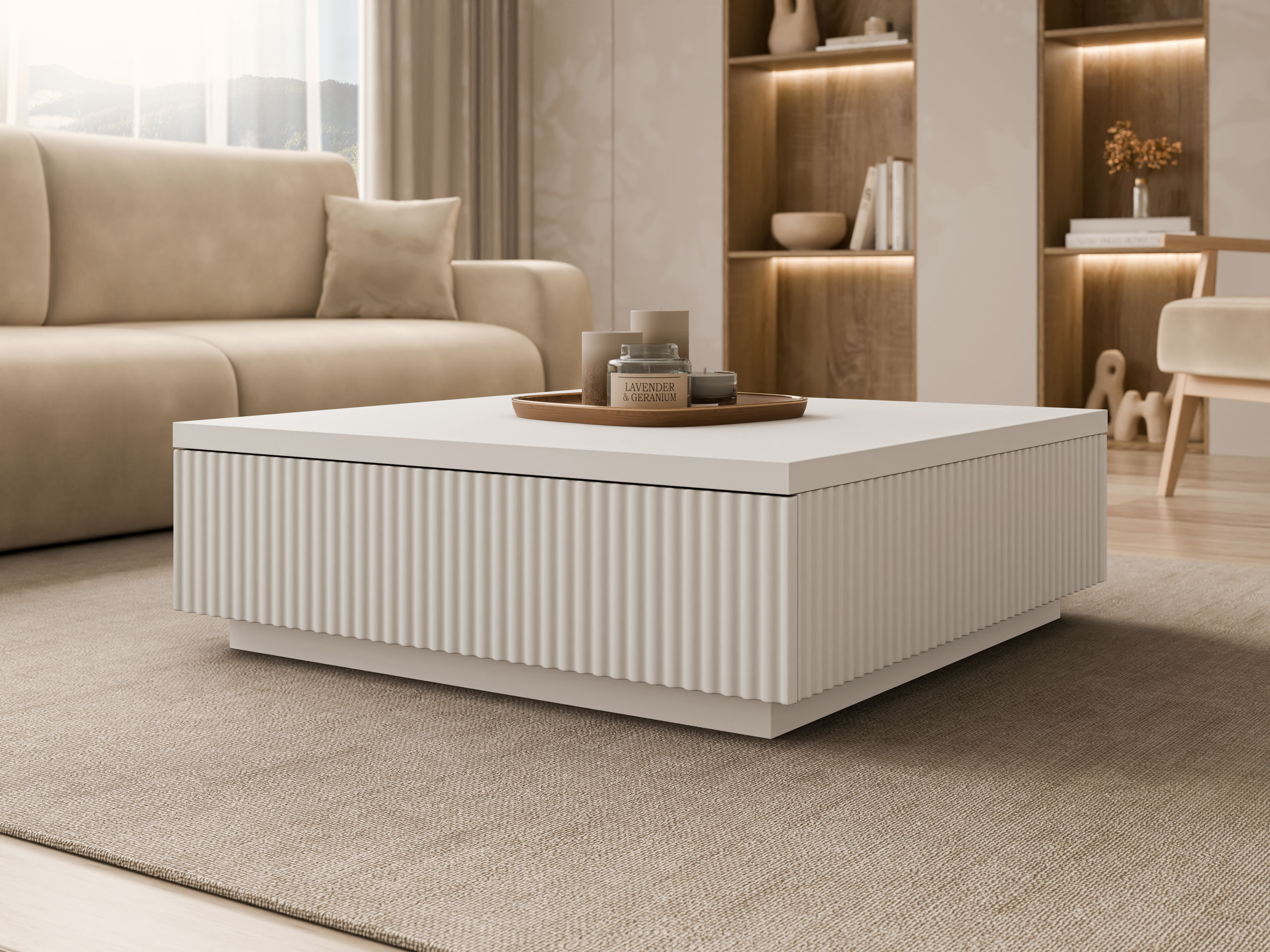 Mesa de centro Comfivo Ulmal (Beige)