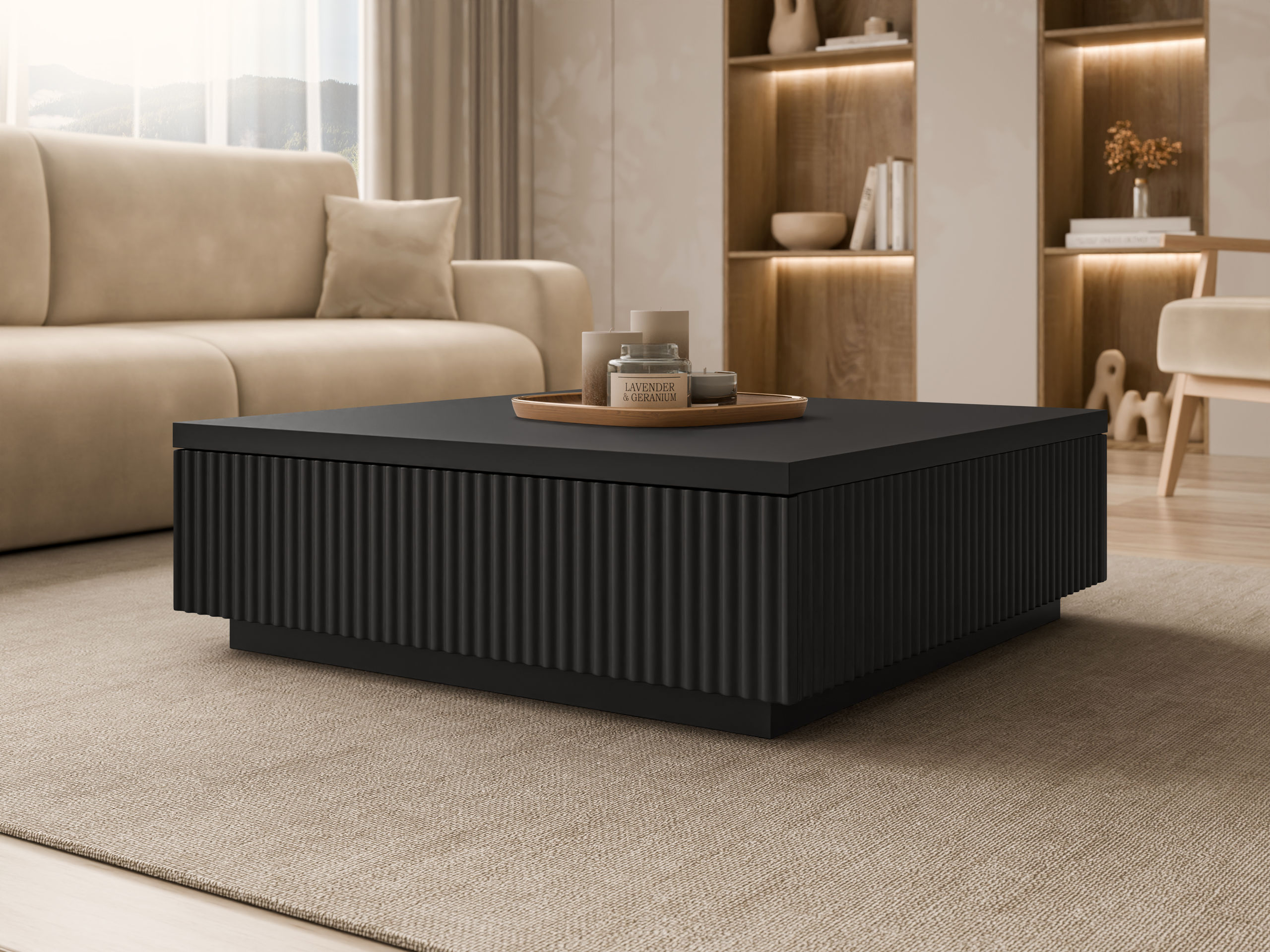 Mesa de centro Comfivo Ulmal (Negro)