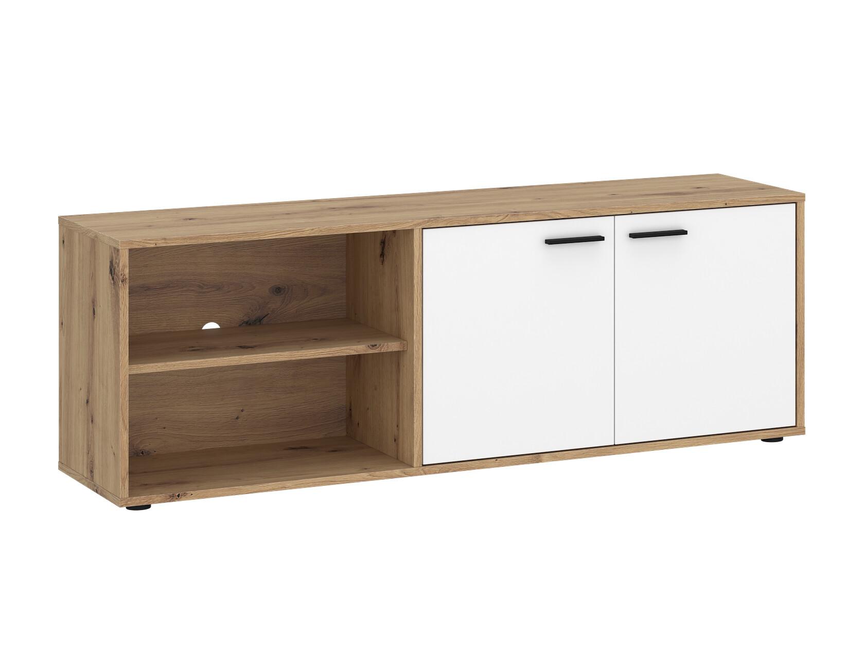 Mueble TV Ontario 245 (Blanco + Roble Artisan)