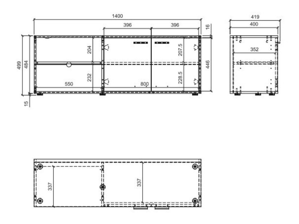 Mueble TV Ontario 245 (Blanco + Roble Artisan)