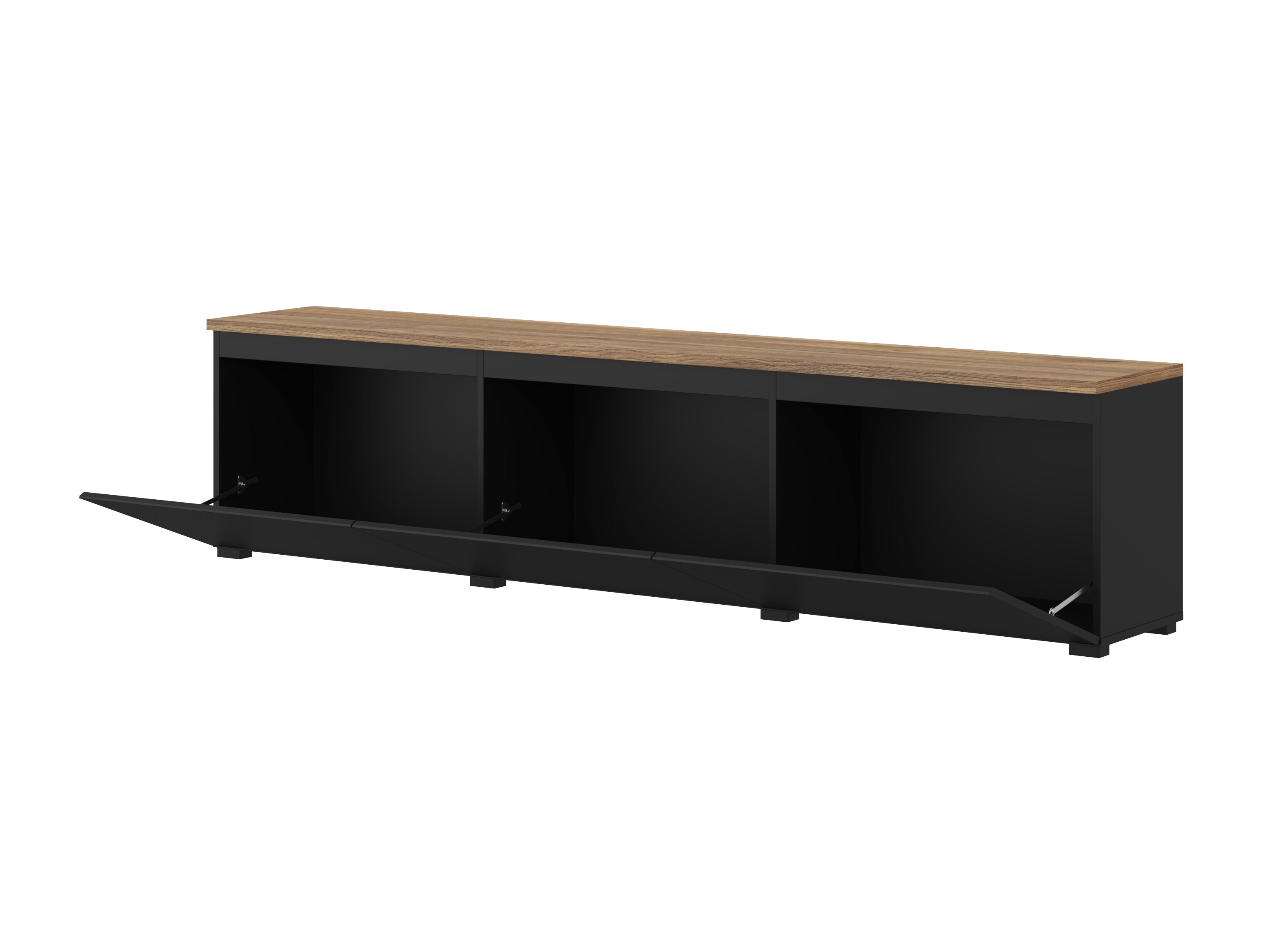 Conjunto de salón Baletu 114 (Negro + Roble)