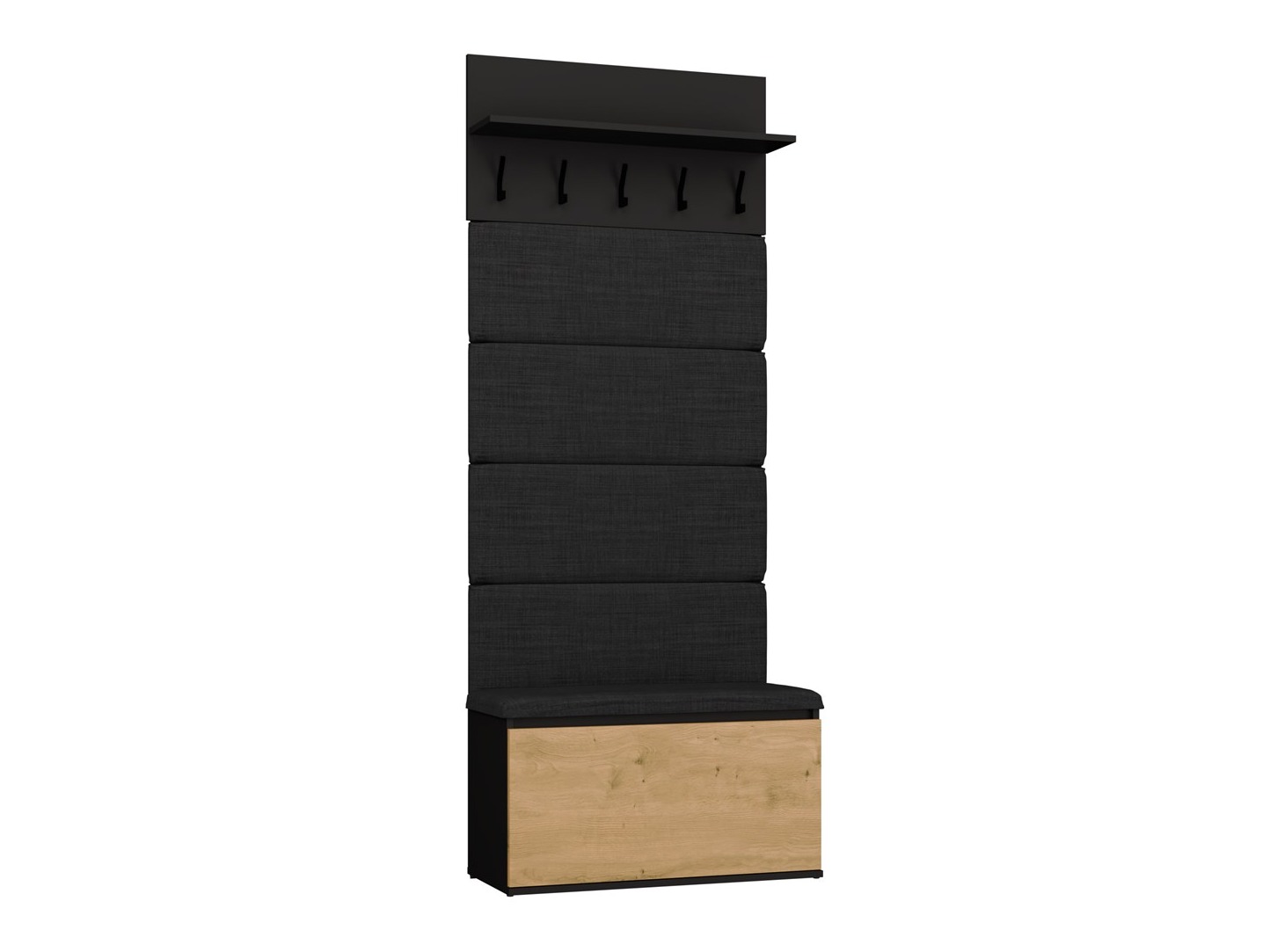 Conjunto para recibidor Mandeville 404 (Negro + Roble Artisan)