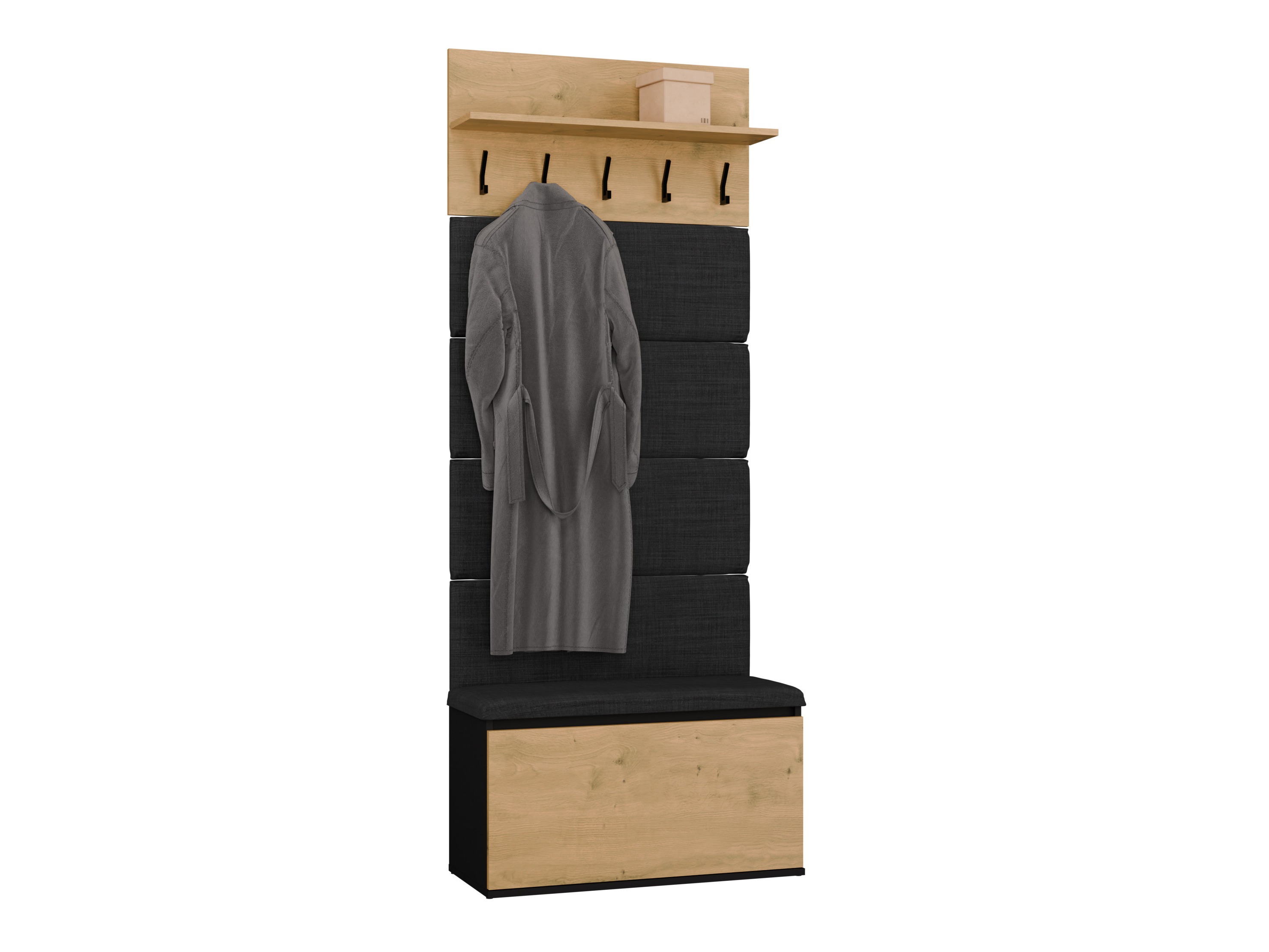 Conjunto para recibidor Mandeville 404 (Roble Artisan + Negro)