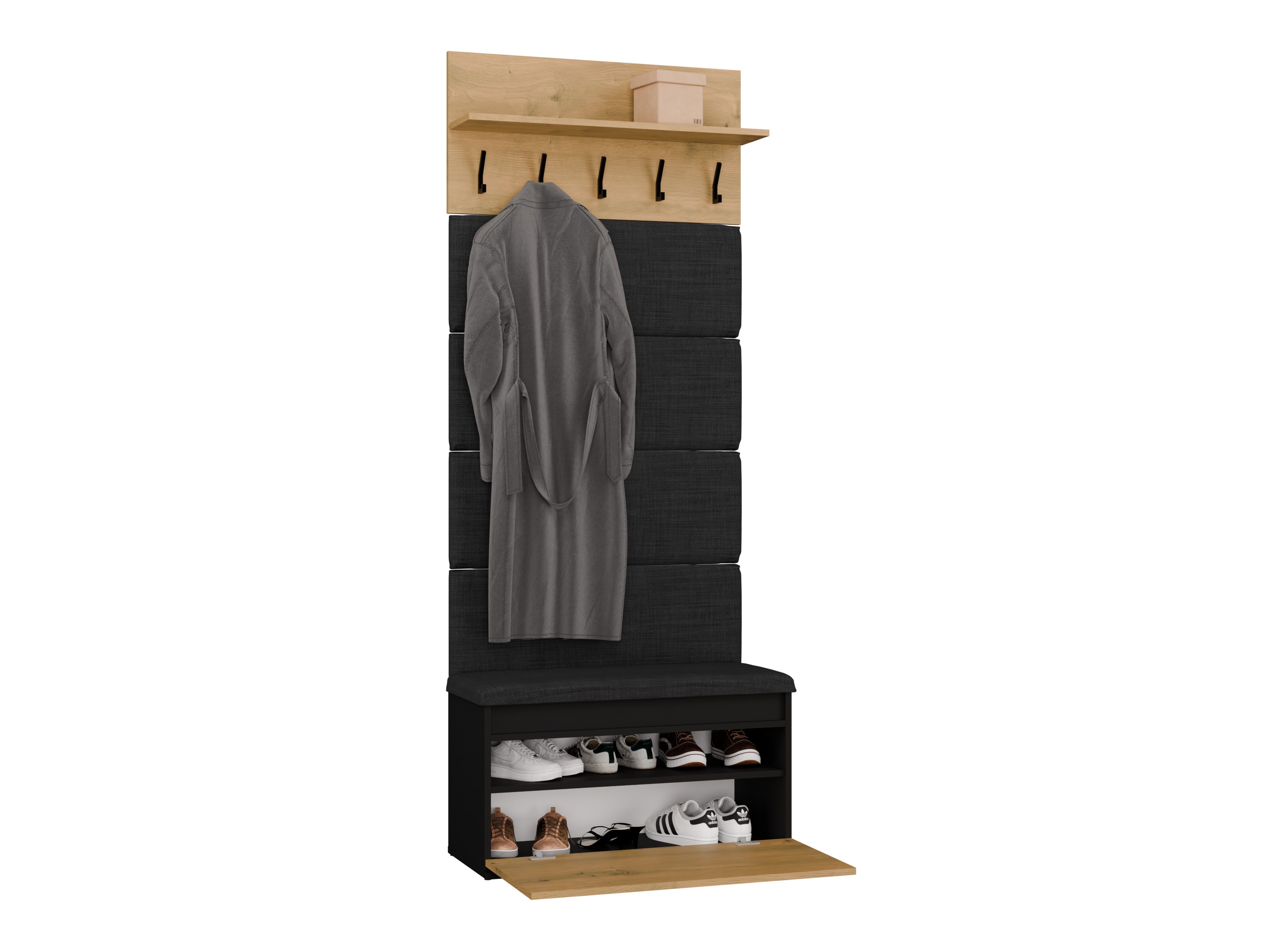 Conjunto para recibidor Mandeville 404 (Roble Artisan + Negro)