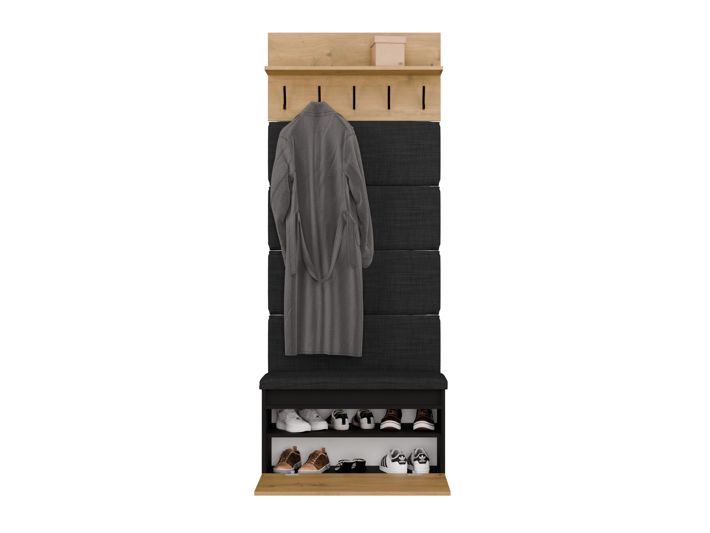 Conjunto para recibidor Mandeville 404 (Roble Artisan + Negro)