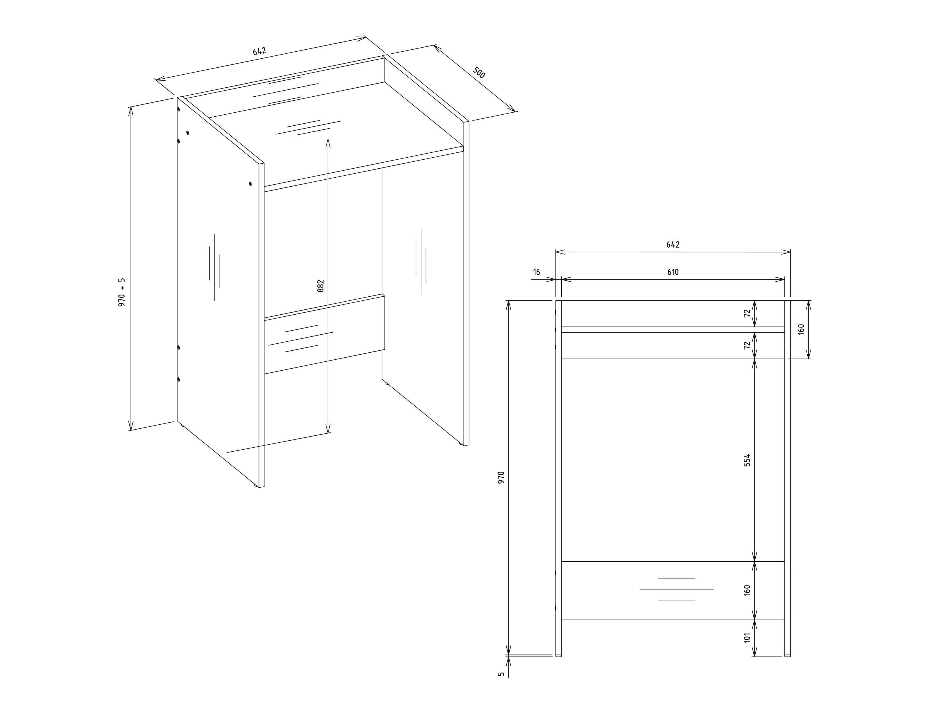Estantería para baño Balelbo 102 (Antracita + Roble Artisan)