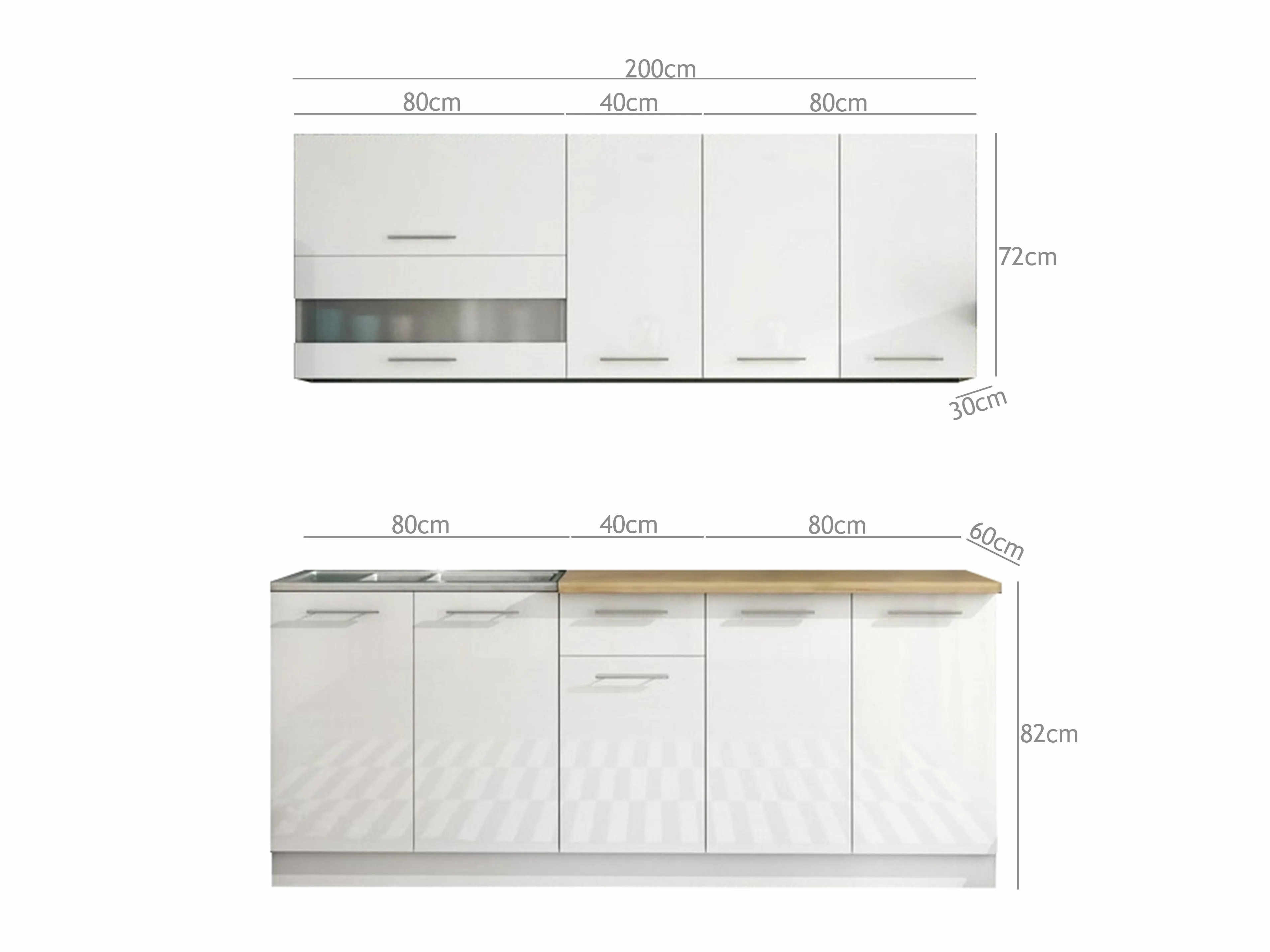 Conjunto de cocina modular Tiffa Grey 102