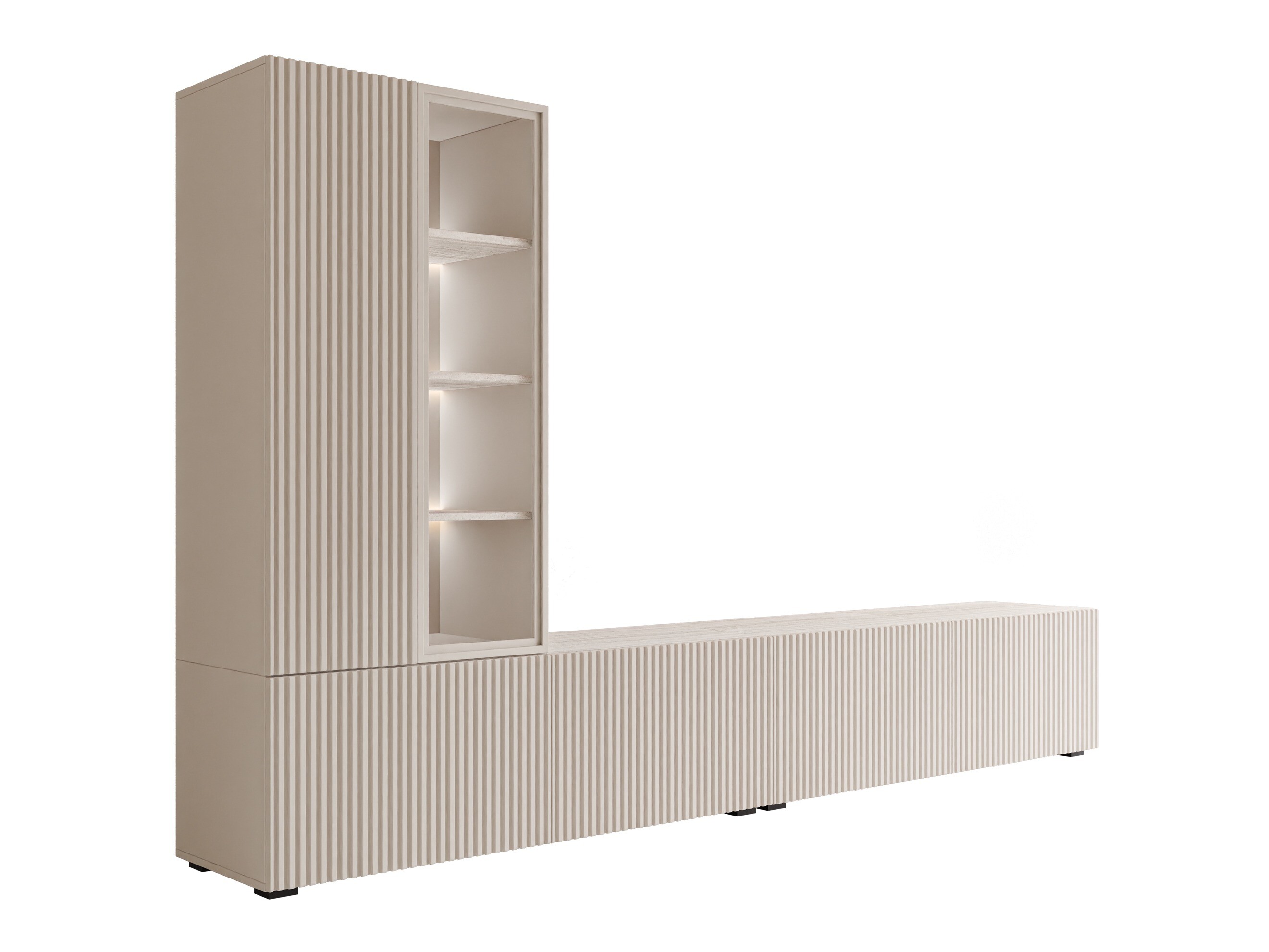 Conjunto de salón Comfivo Tutelar (Cachemira + Claro Travertine)