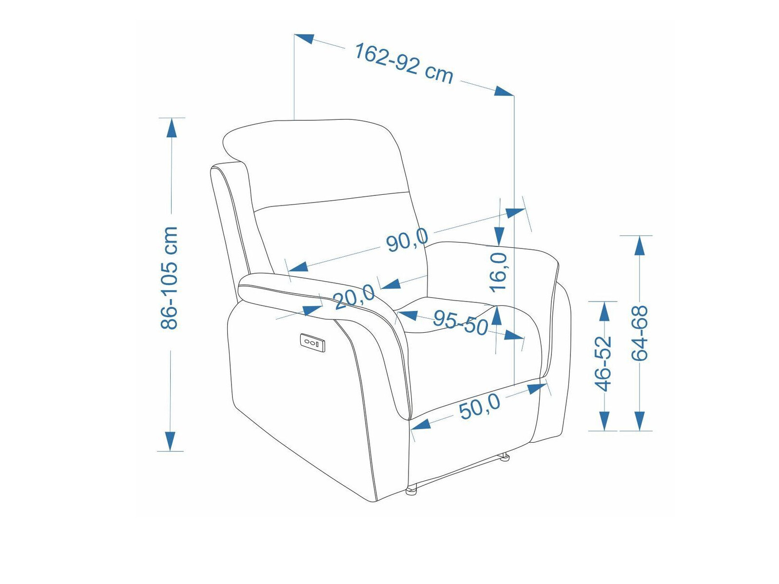 Sillón reclinable Houston 2216 (Vinci 26)