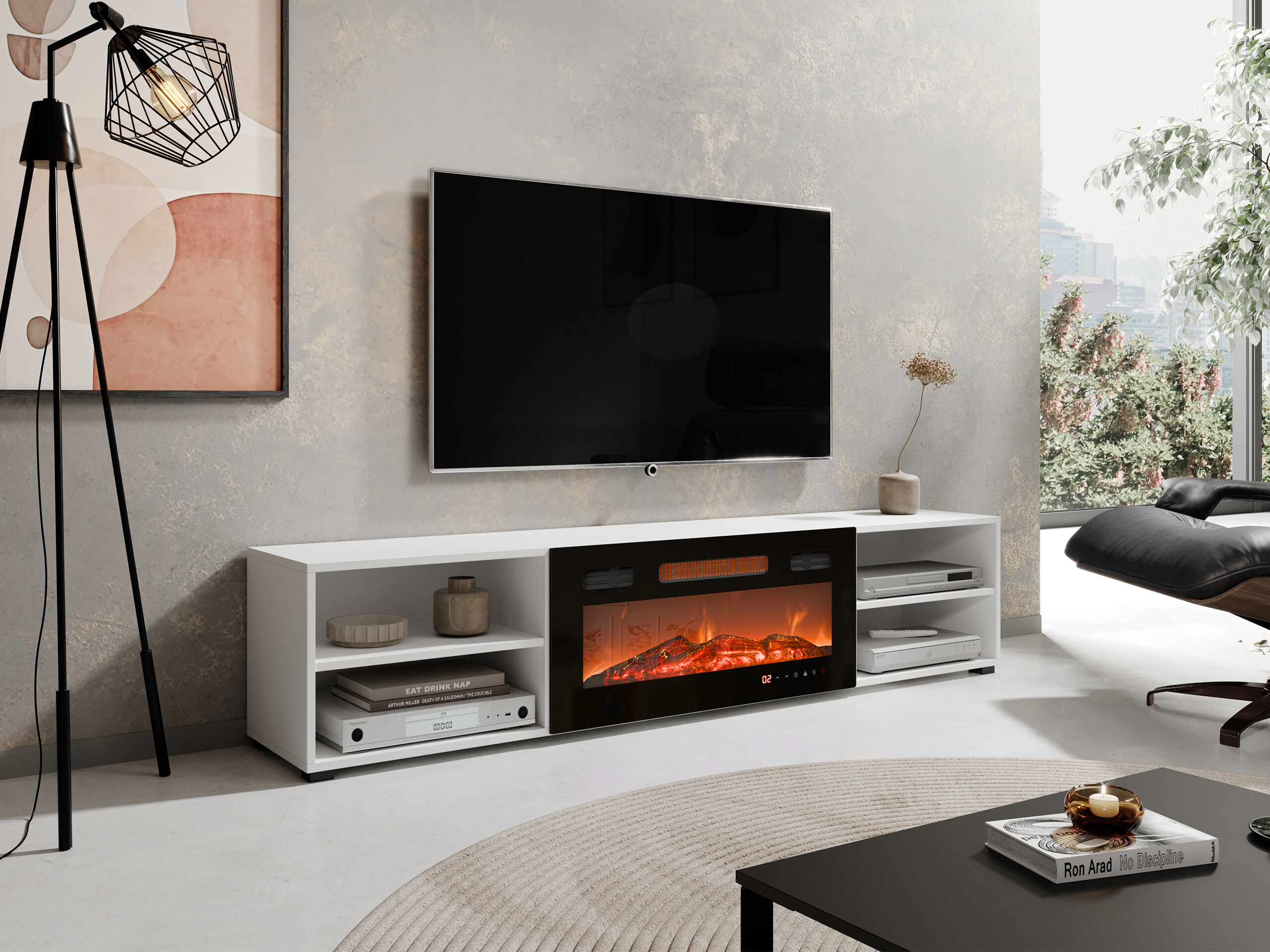 Mueble TV Charlotte 190 (Blanco + Negro)