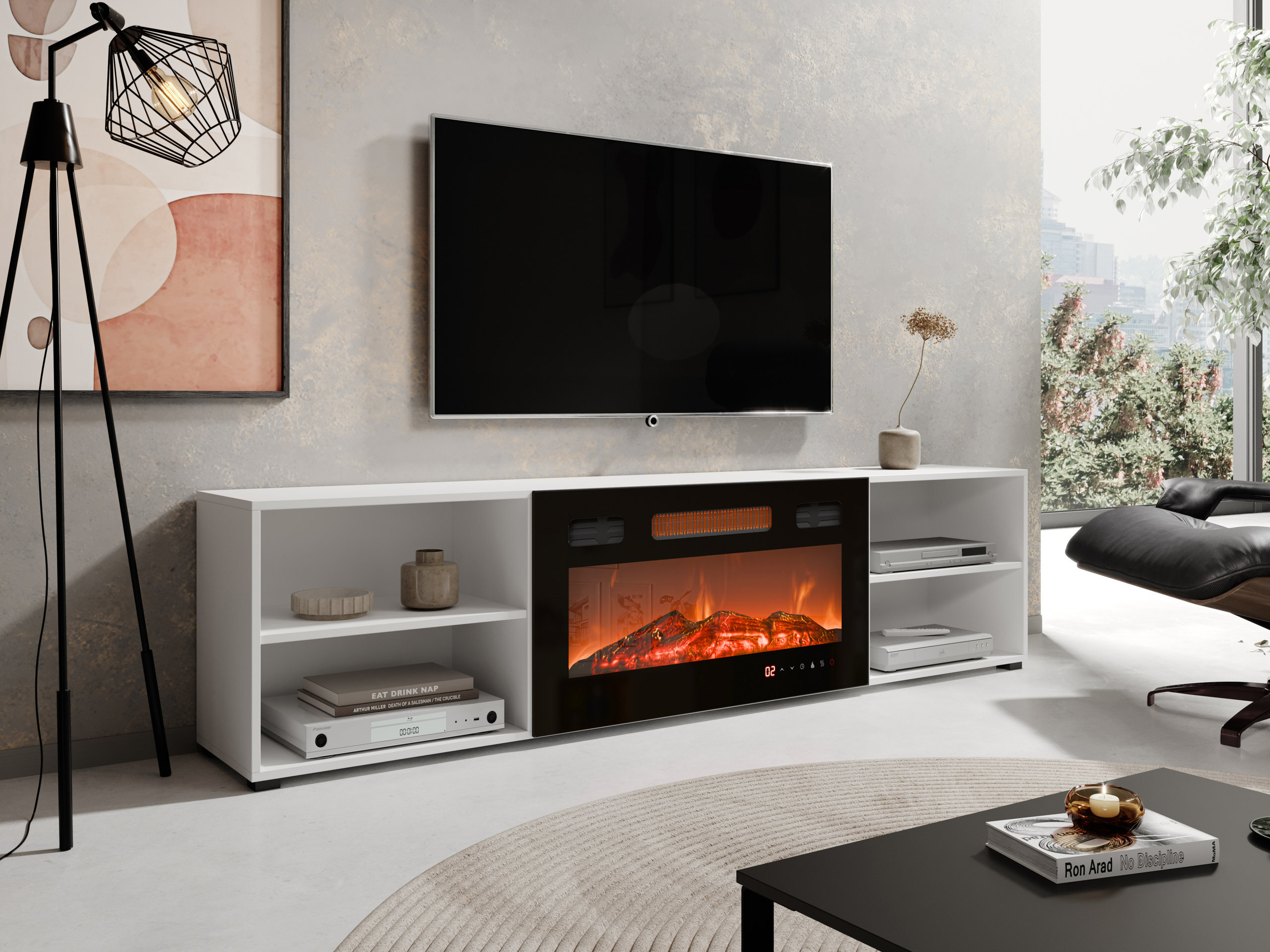 Mueble TV Charlotte 191 (Blanco + Negro)