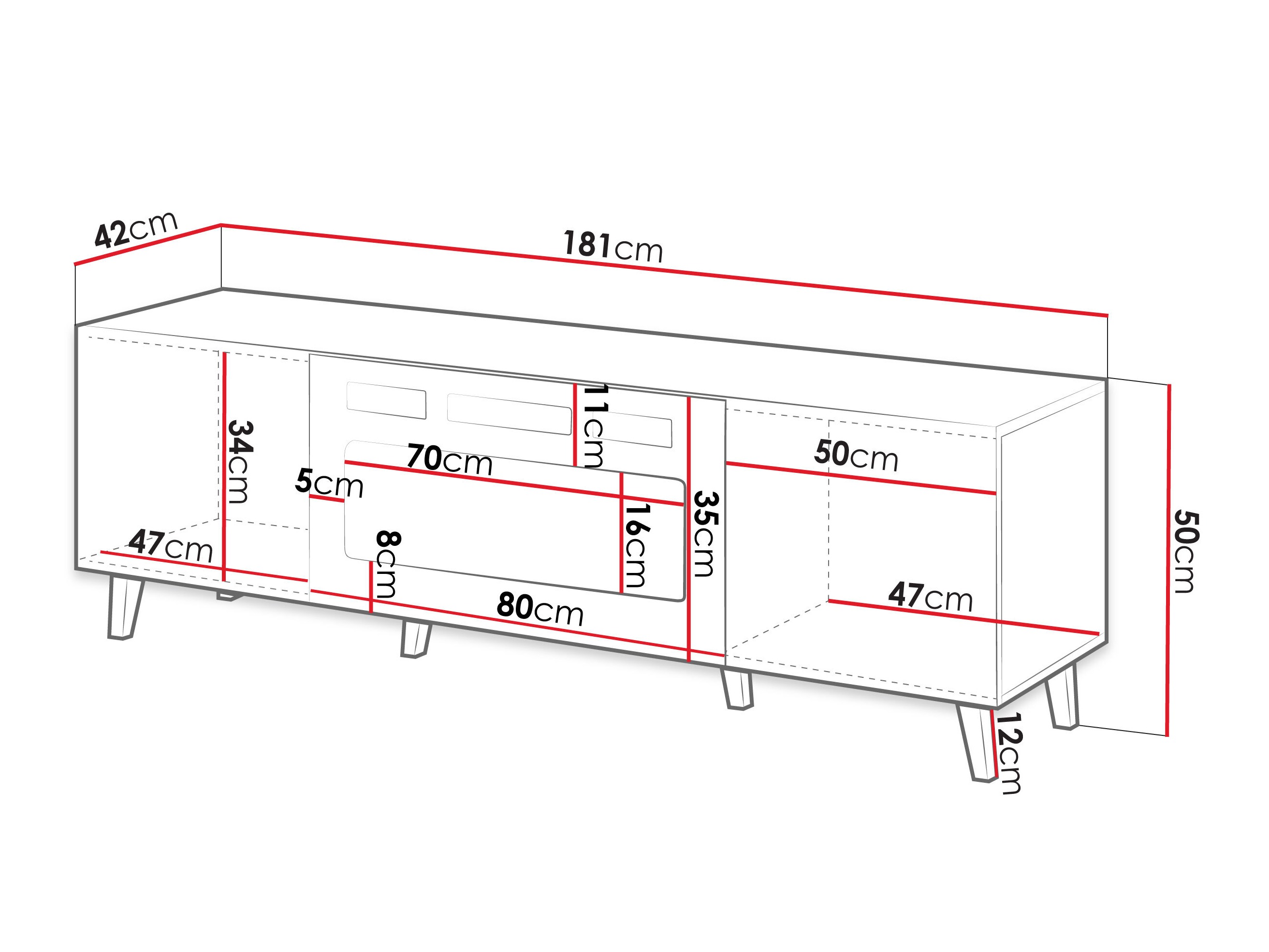 Mueble TV Comes II (Roble wotan)
