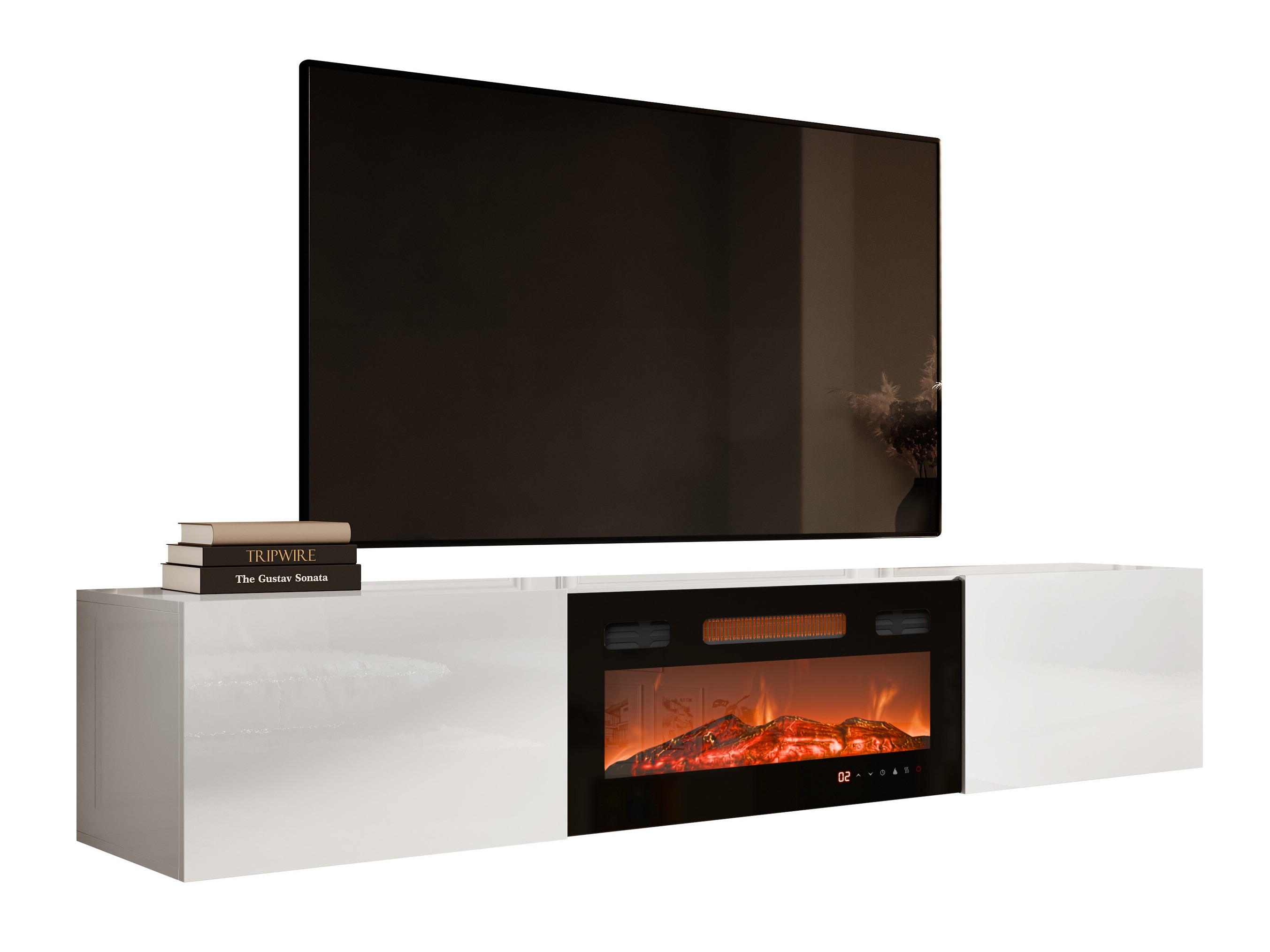 Mueble TV Imago I (Blanco + Blanco brillante)