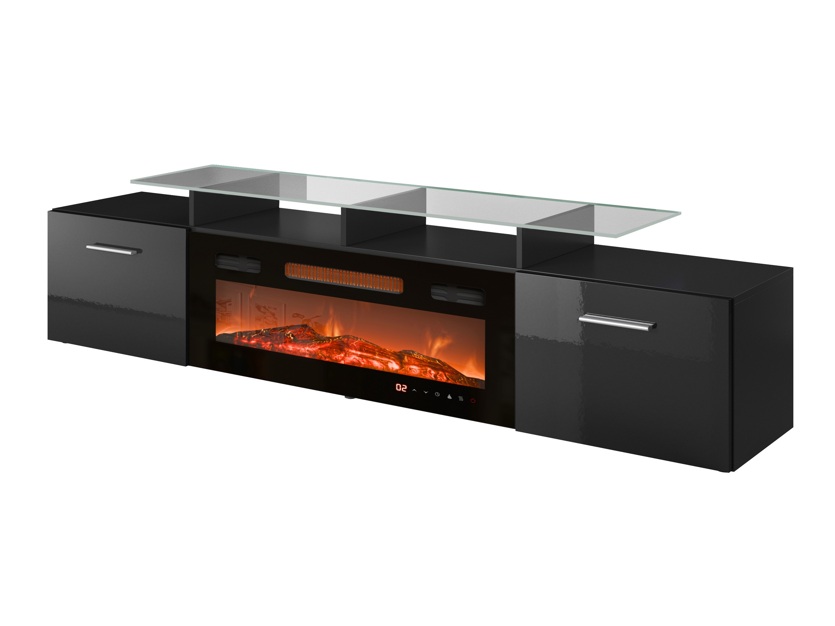 Mueble TV Numerus (Negro + Negro brillante)