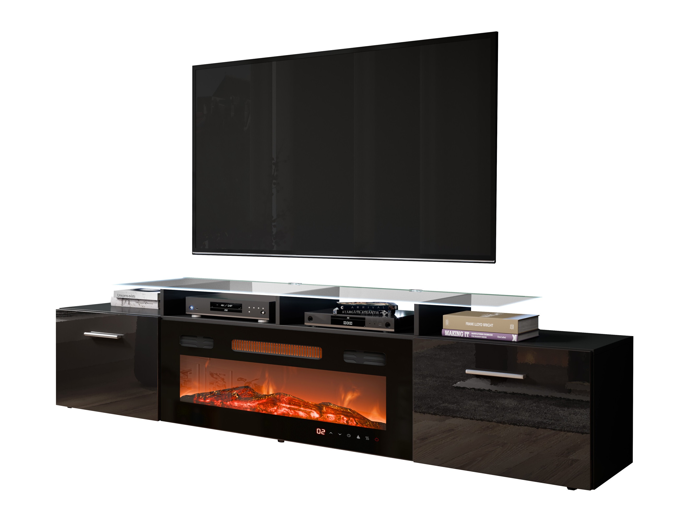 Mueble TV Numerus (Negro + Negro brillante)