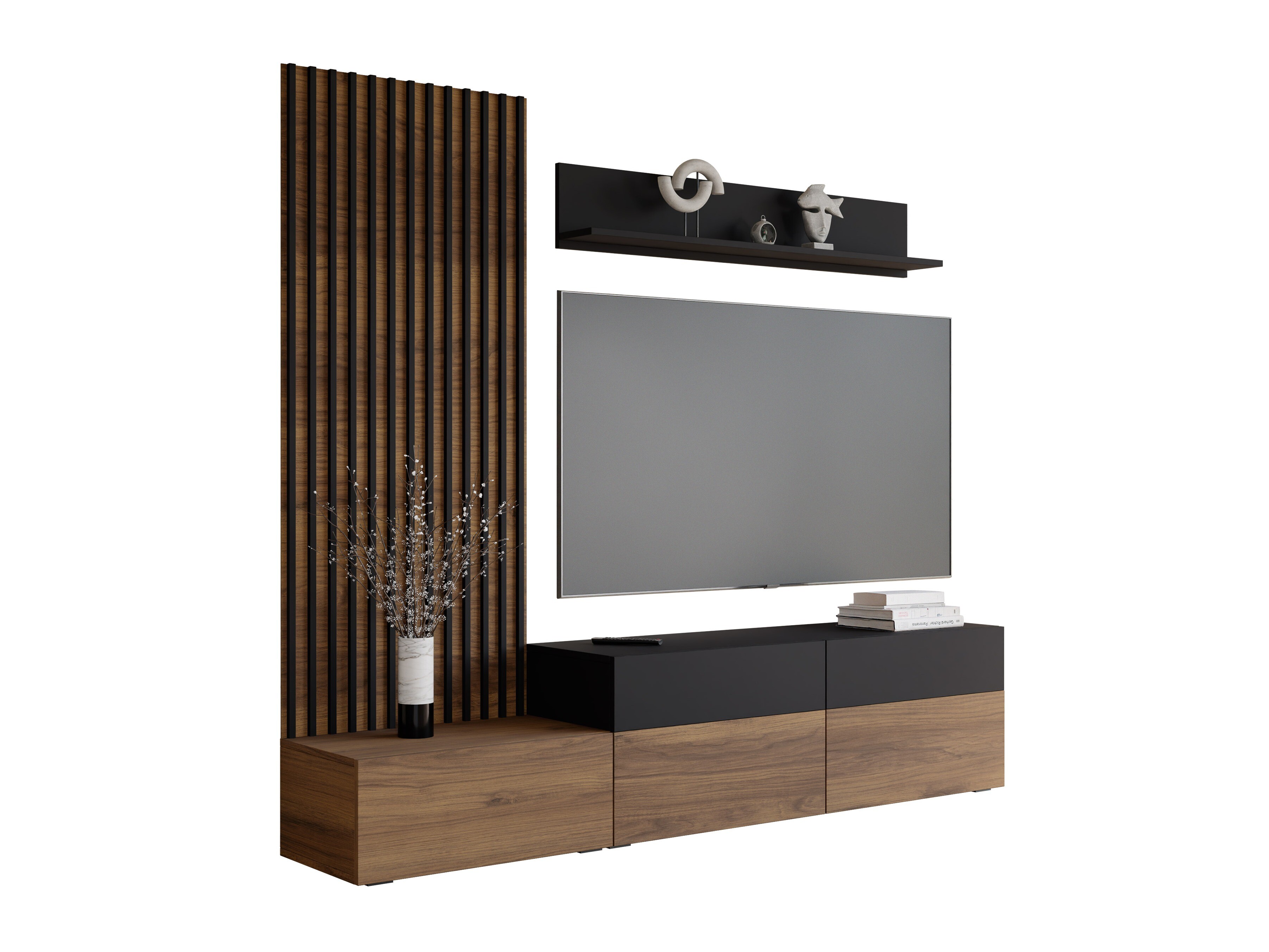 Conjunto de salón Comfivo Munium I (Nogal + Negro)