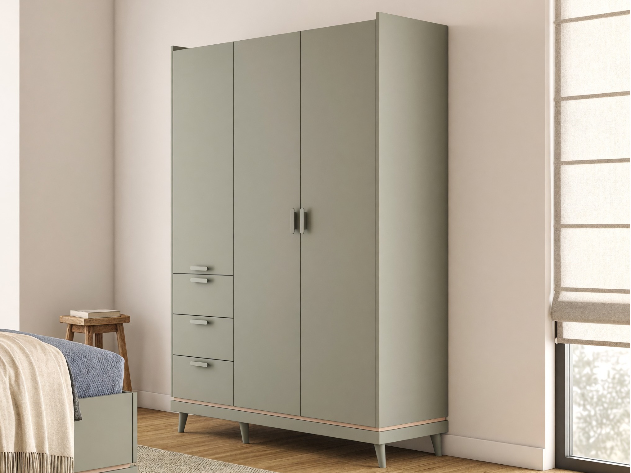 Armario Fertalu 100 (Verde + Roble)