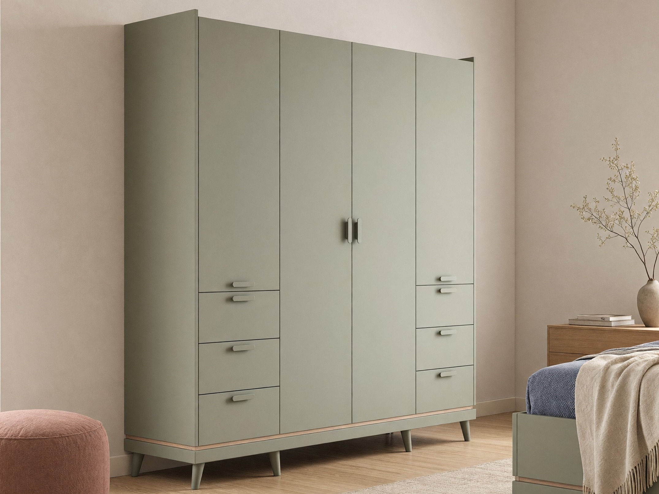 Armario Fertalu 101 (Verde + Roble)