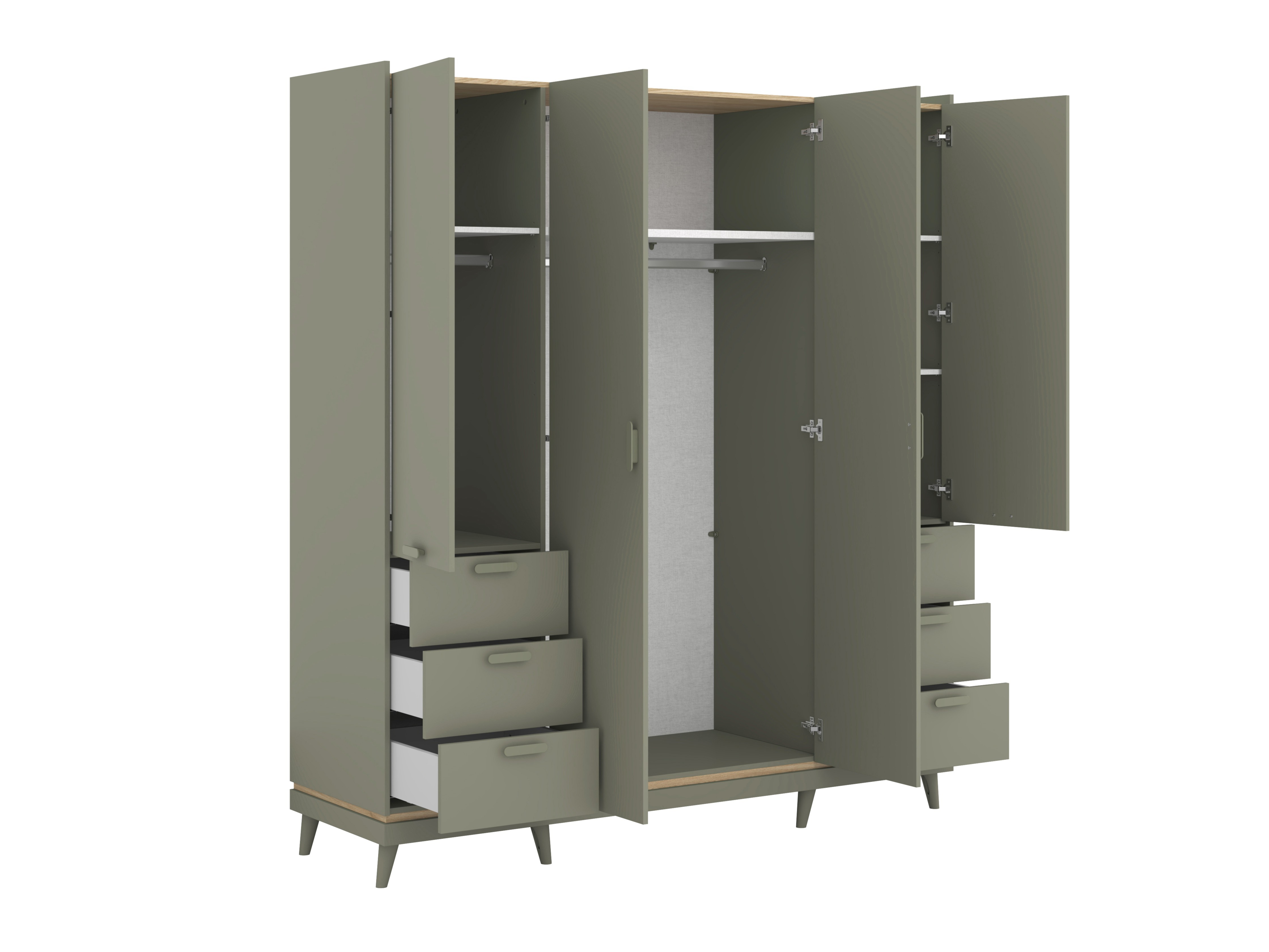 Armario Fertalu 101 (Verde + Roble)