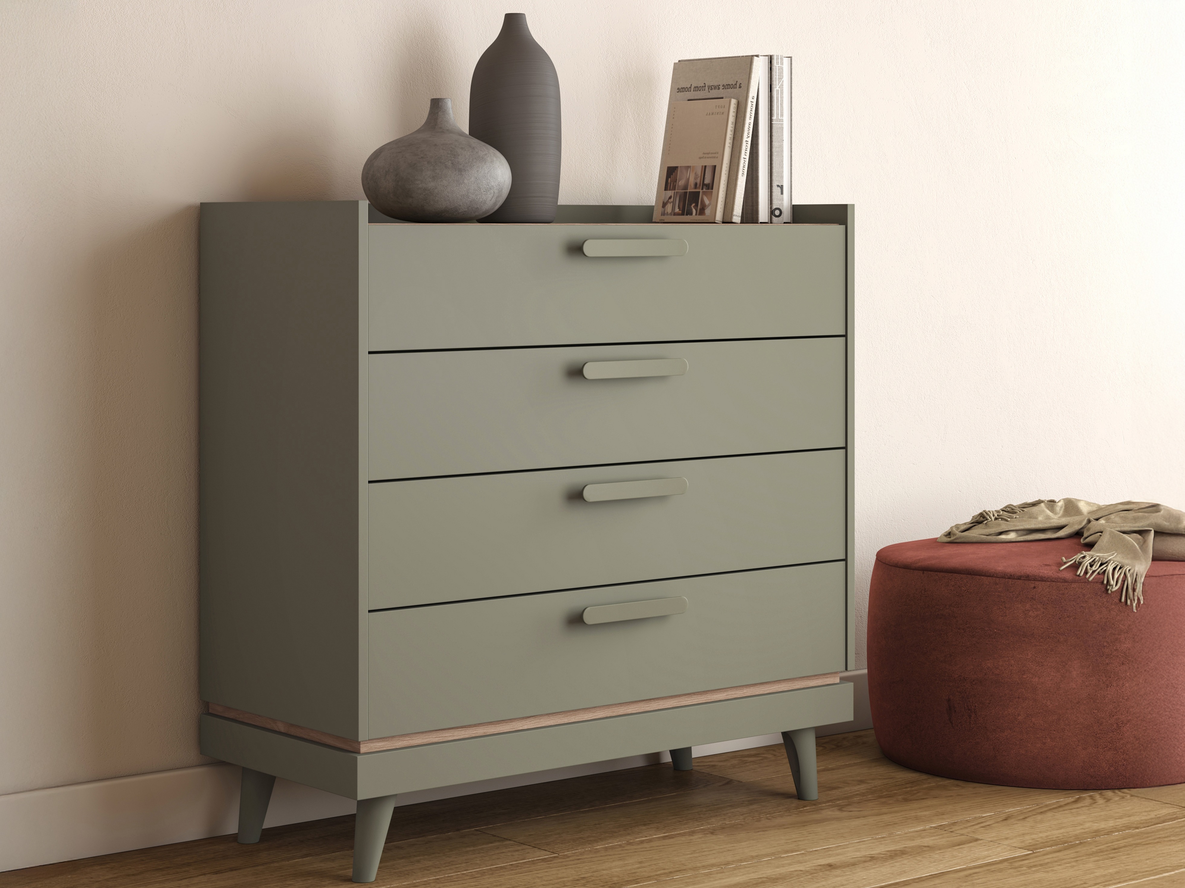 Cómoda Fertalu 104 (Verde + Roble)