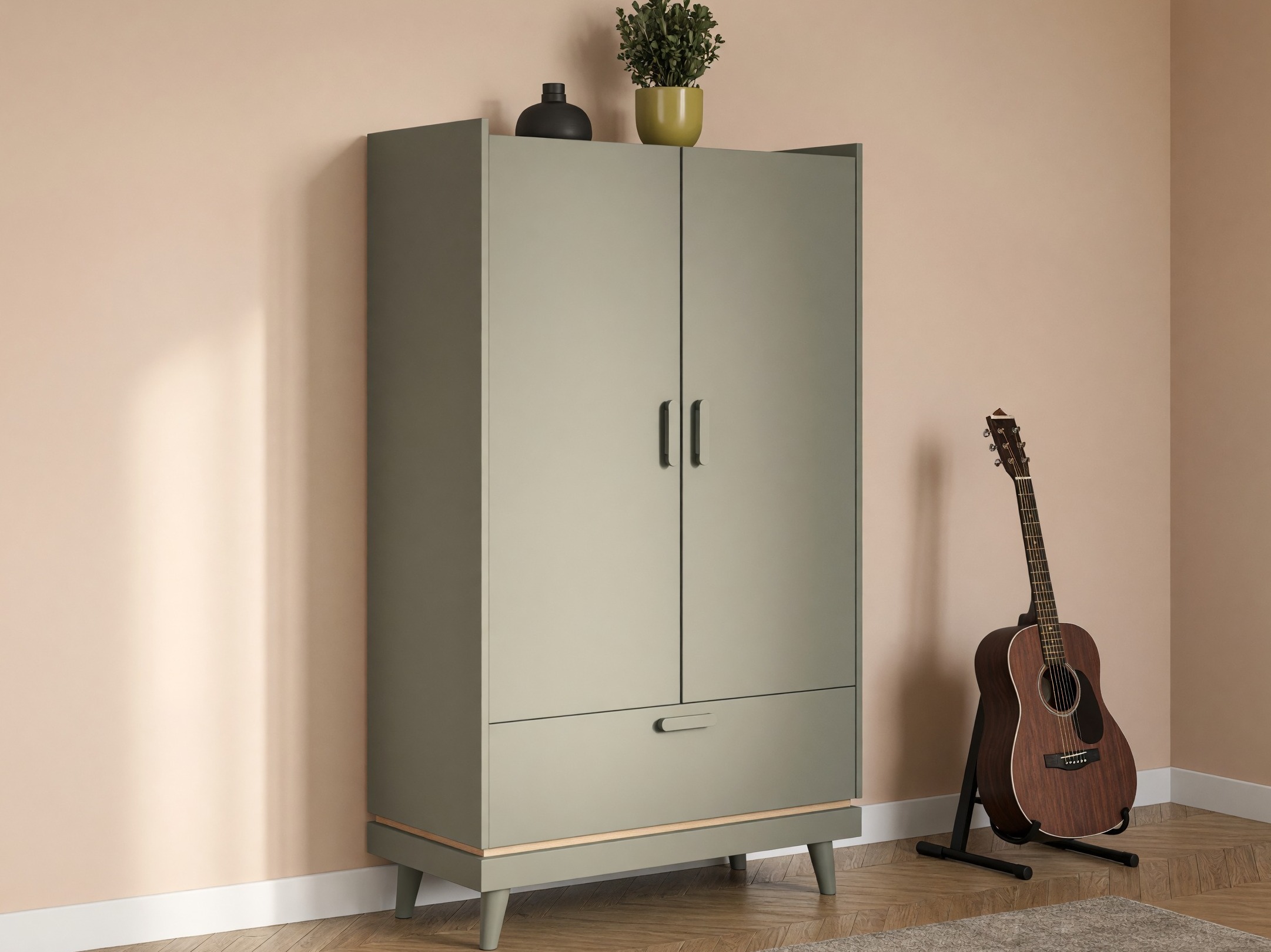 Estantería Fertalu 105 (Verde + Roble)