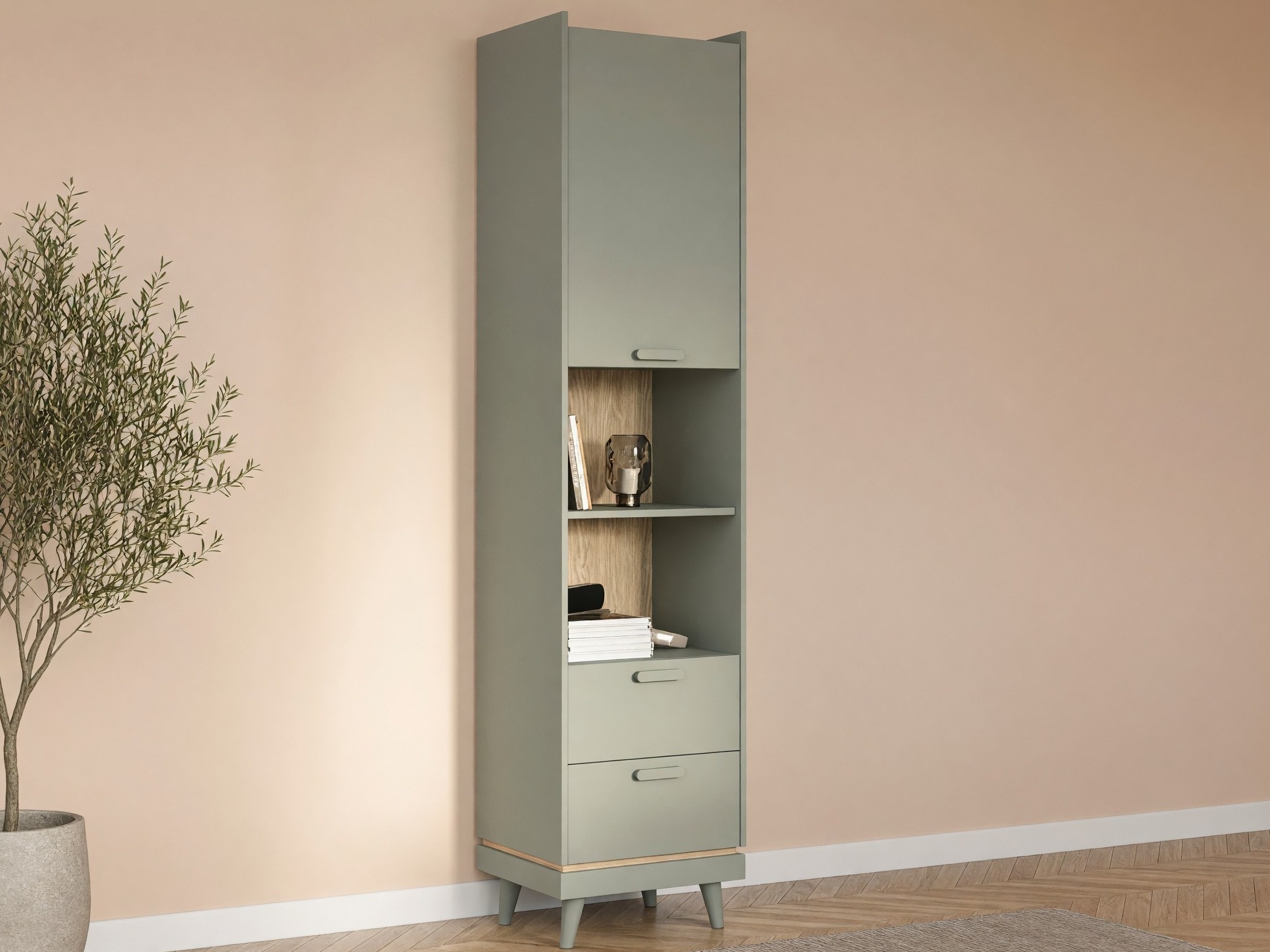 Estantería Fertalu 106 (Verde + Roble)