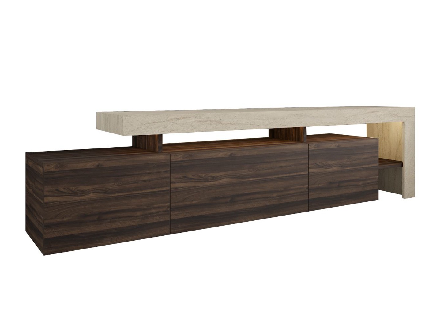 Mueble TV Kailua 292 (Nogal + Travertino claro)