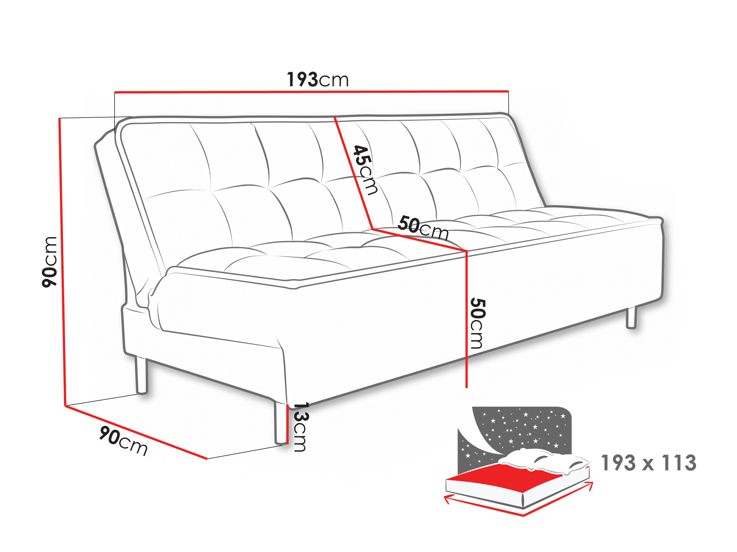Sofá cama Lufkin 149 (Curio 09)