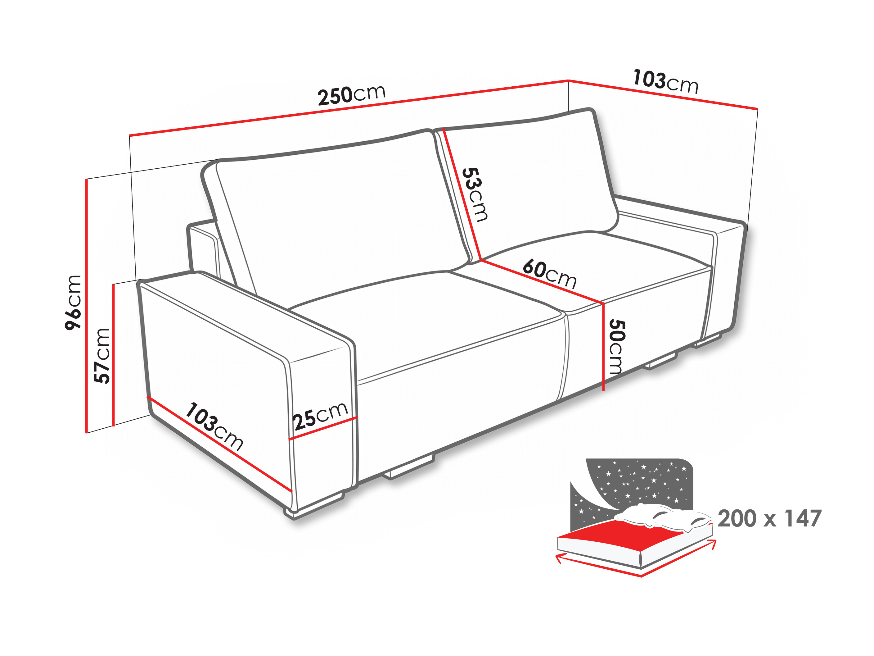Sofá cama Lufkin 156 (Lincoln 86)
