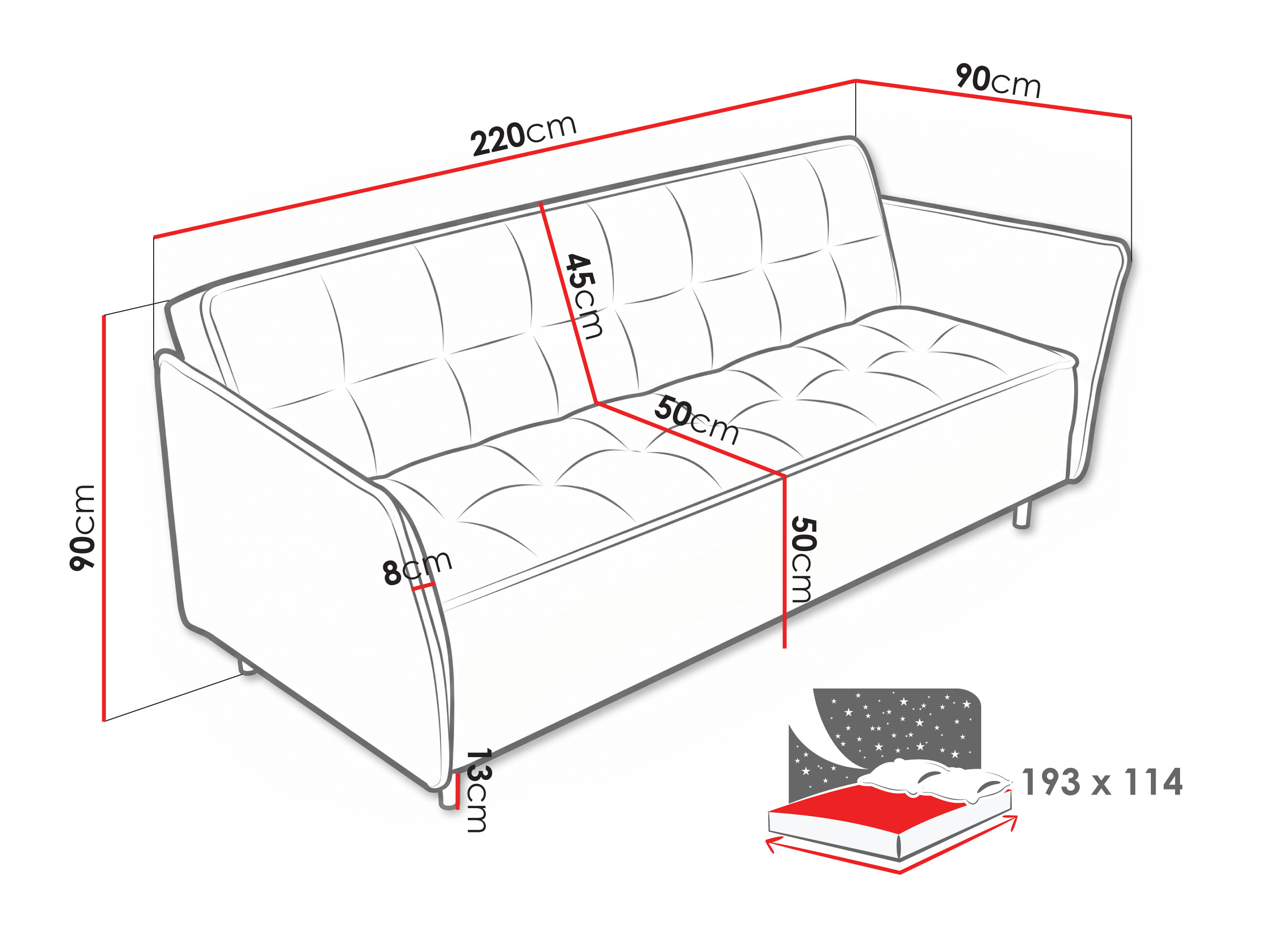 Sofá cama Lufkin 130 (Curio 99)
