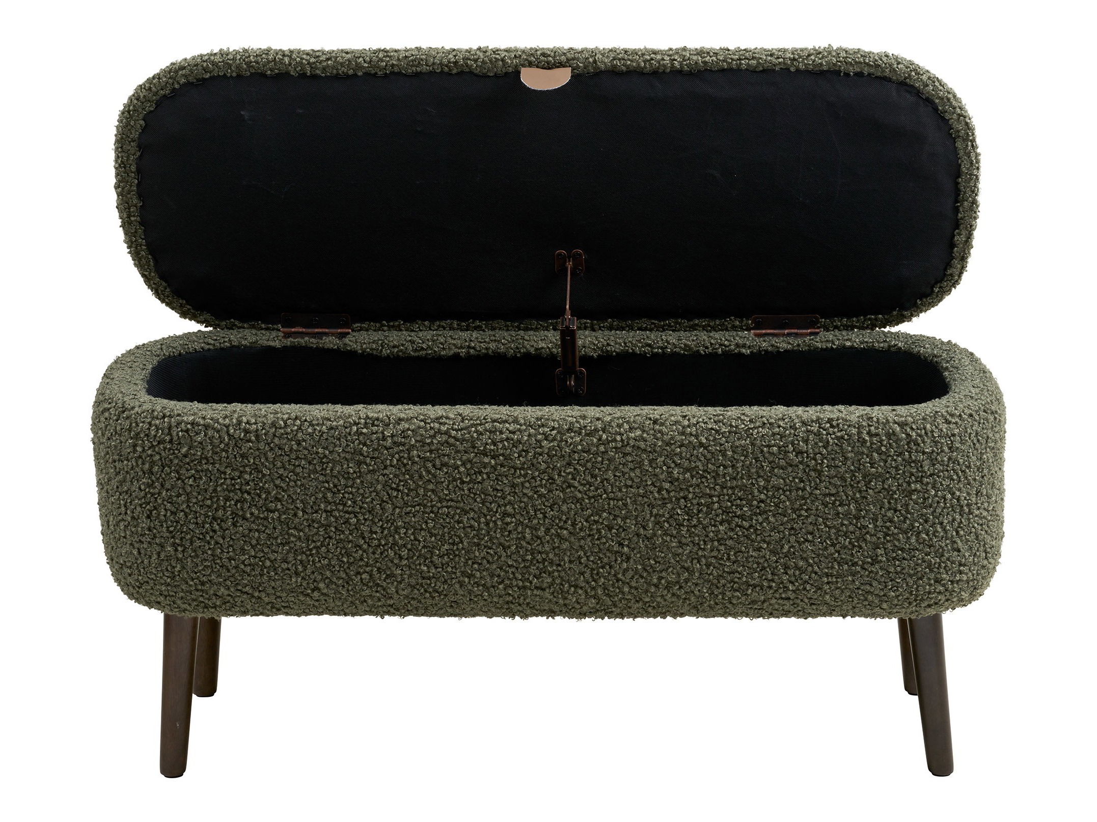 Banco tapizado Brea 344 (Verde + Madera oscura)
