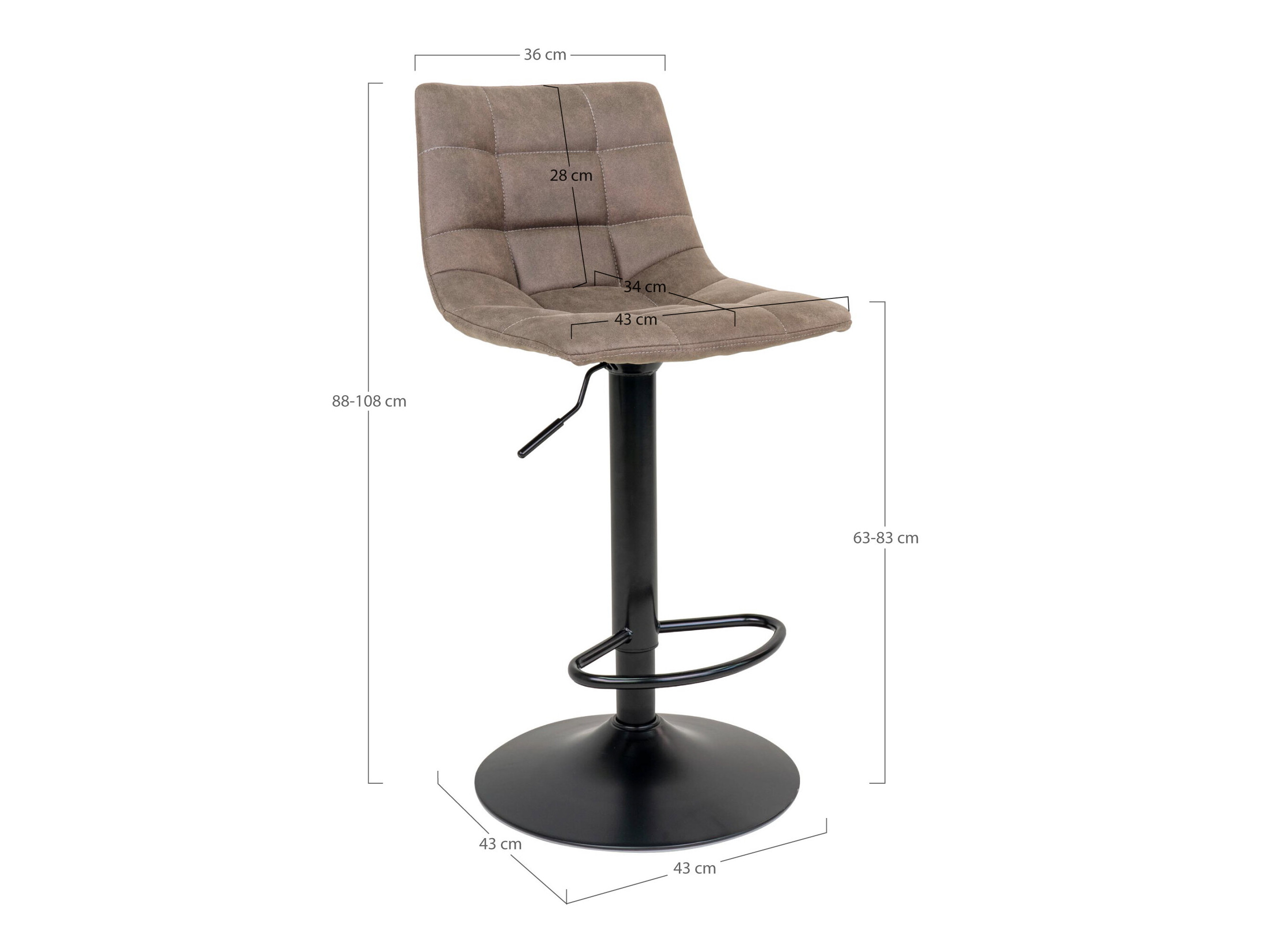 Silla de barra Brea 337 (Marrón)