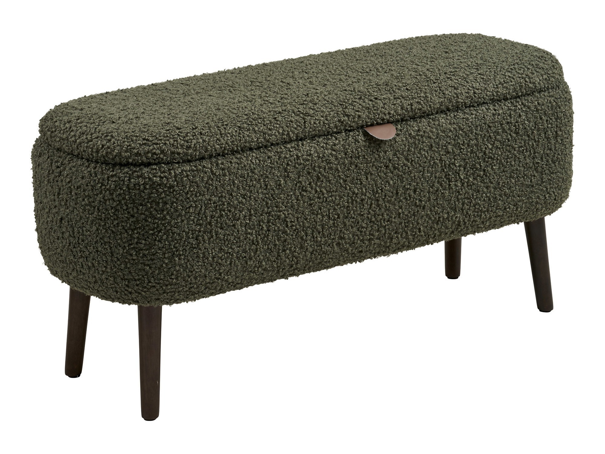 Banco tapizado Brea 344 (Verde + Madera oscura)