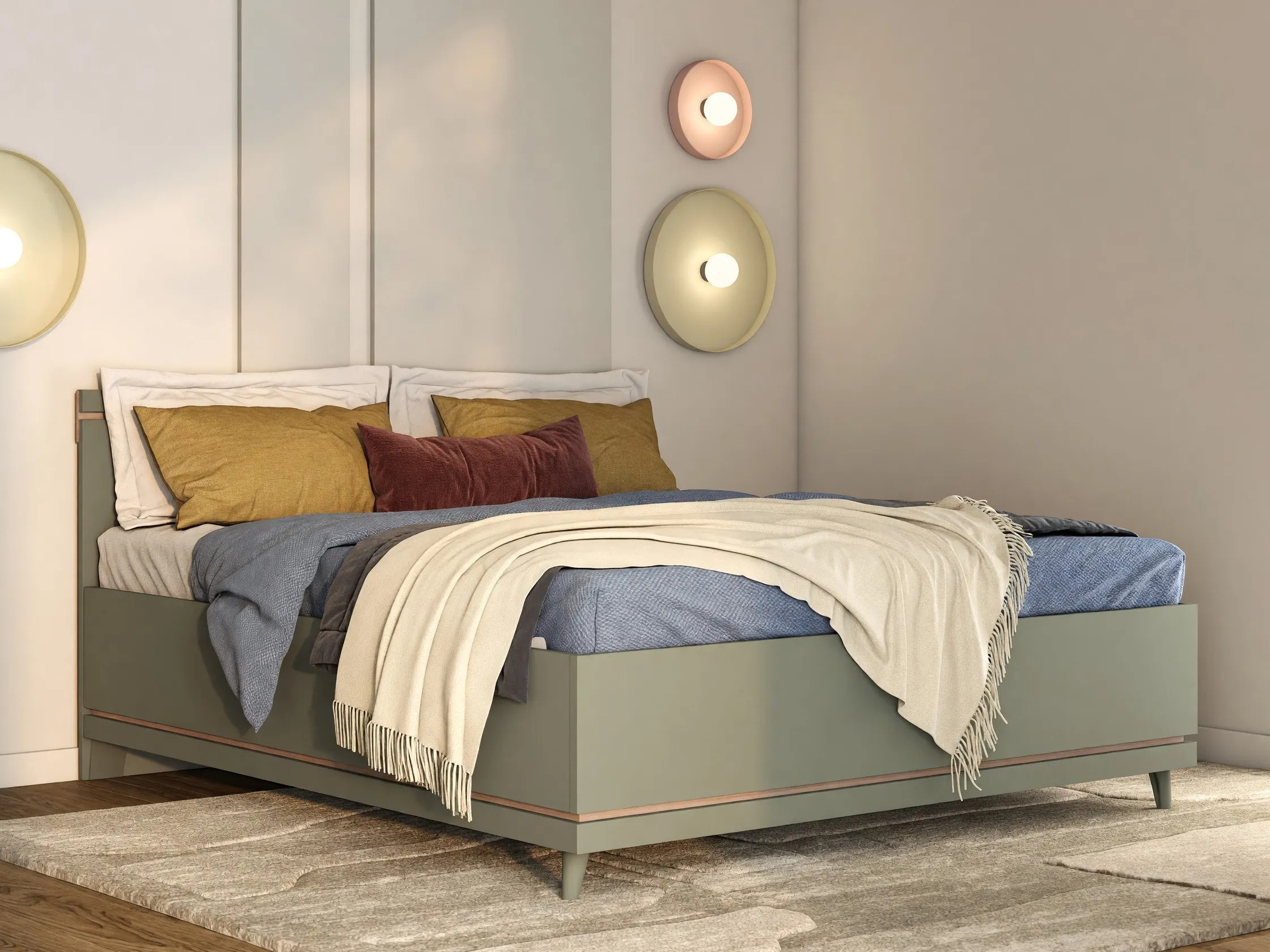 Cama Fertalu 107 (Verde + Roble)