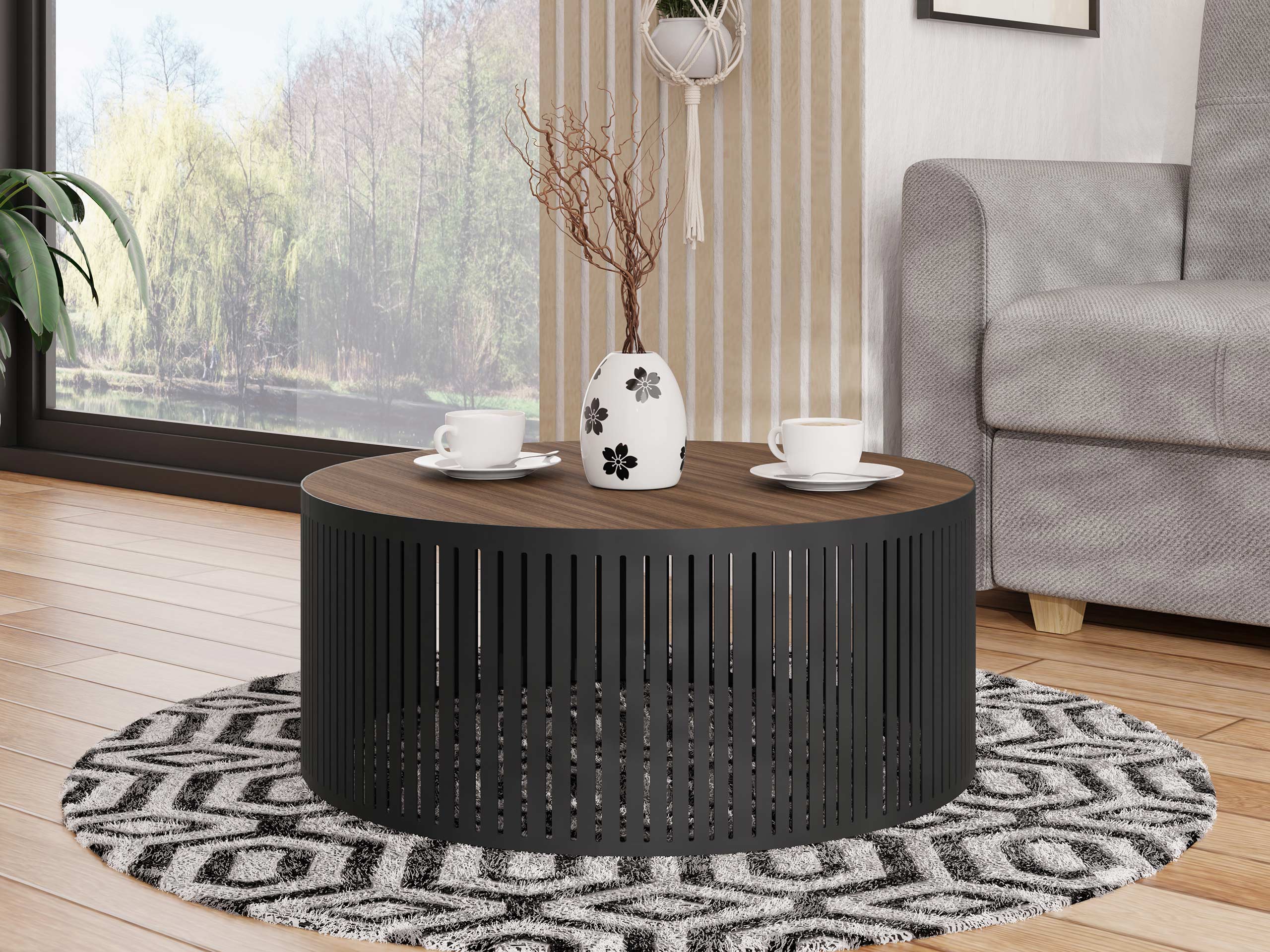 Mesa de centro Prunis I (Nogal + Negro)