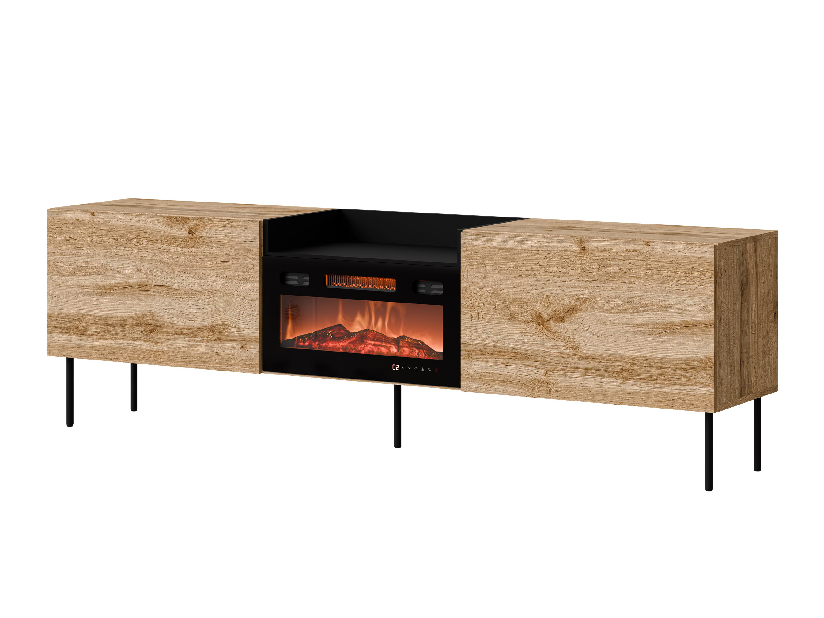 Mueble TV Charlotte 216 (Roble wotan + Negro)