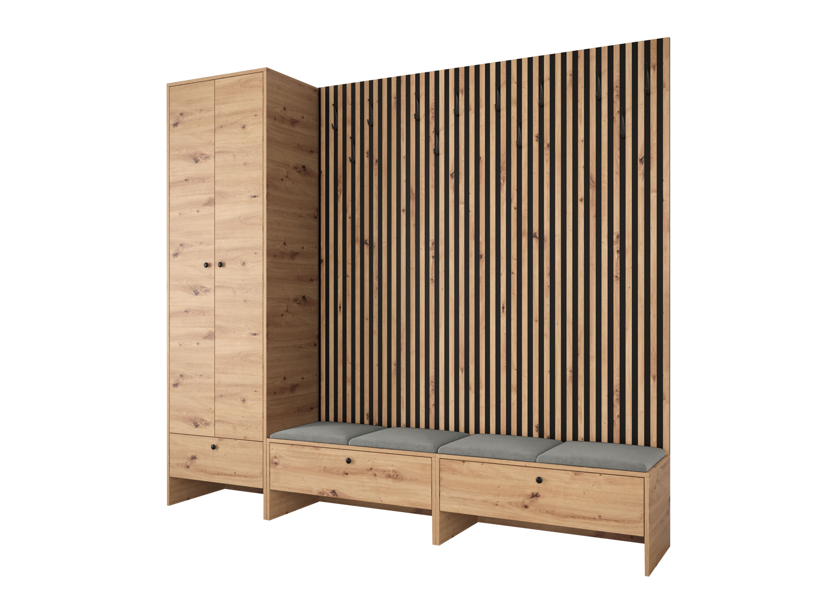 Conjunto para recibidor Donio VI (Roble Artisan + Polo 894)