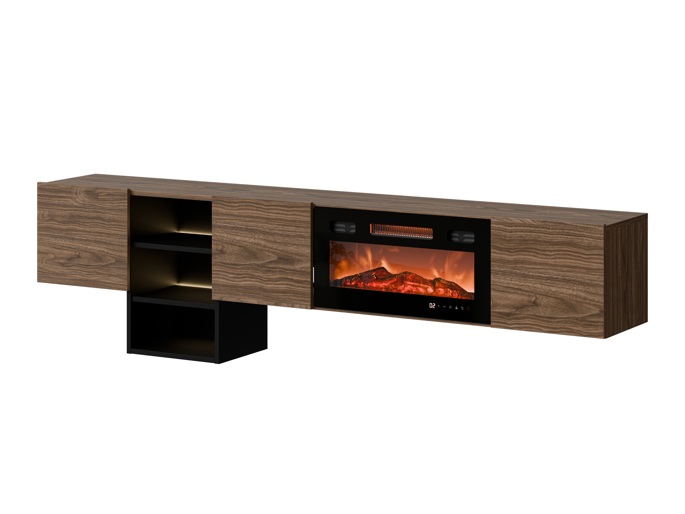 Mueble TV Charlotte 218 (Nogal + Negro)