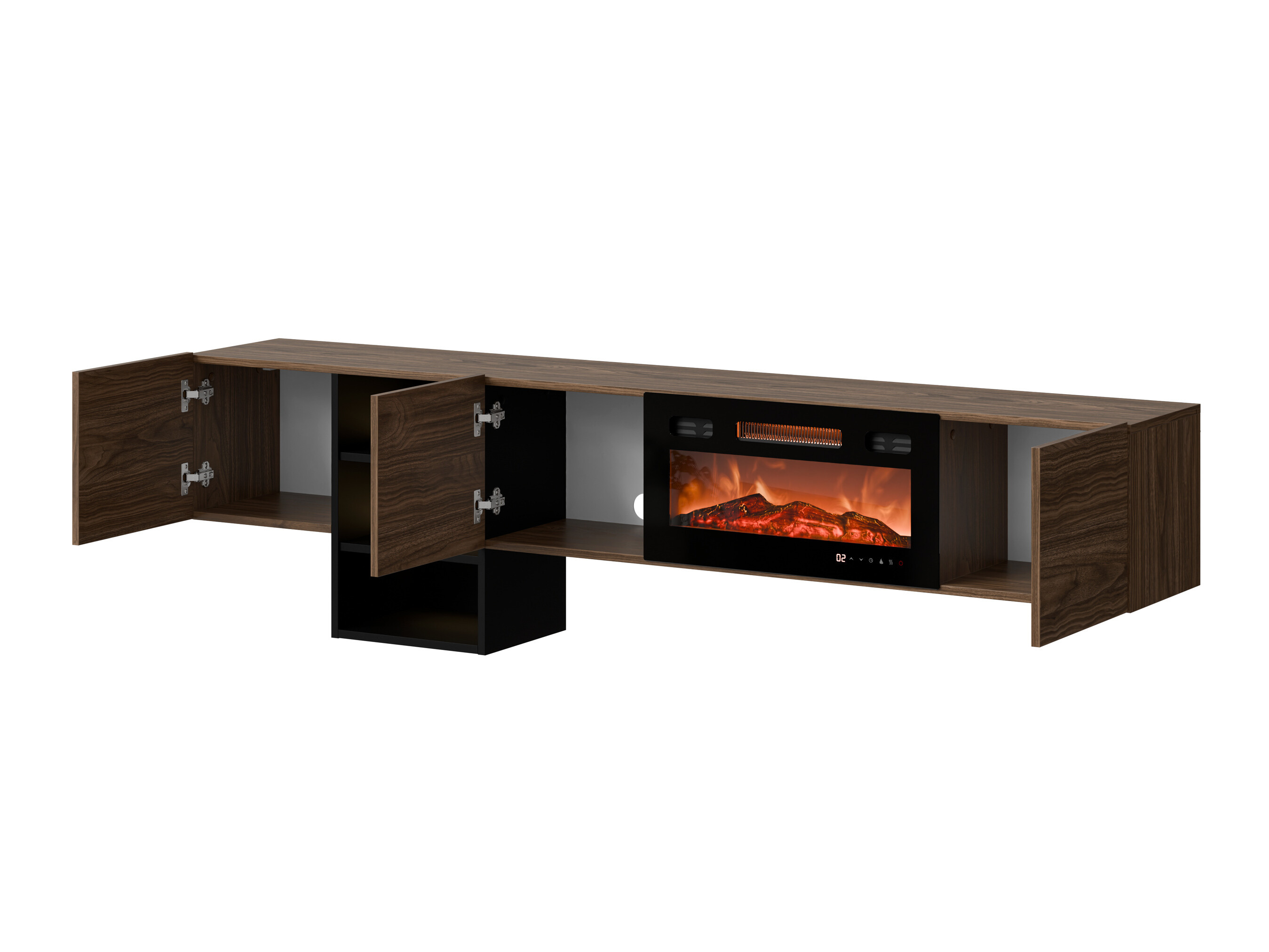 Mueble TV Charlotte 218 (Nogal + Negro)