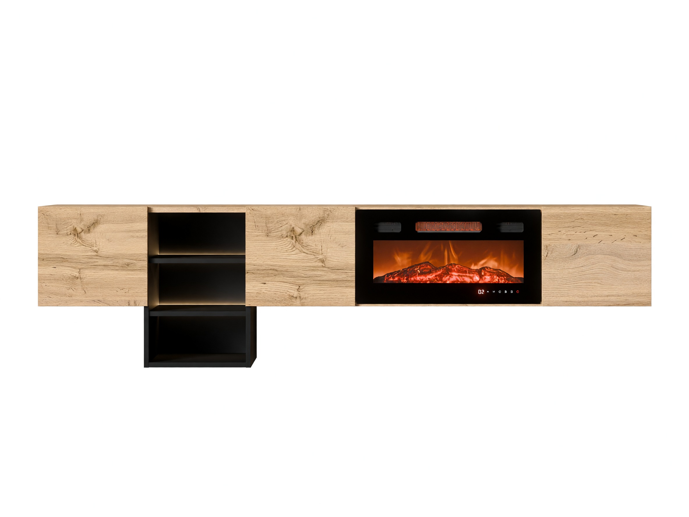 Mueble TV Charlotte 218 (Roble wotan + Negro)