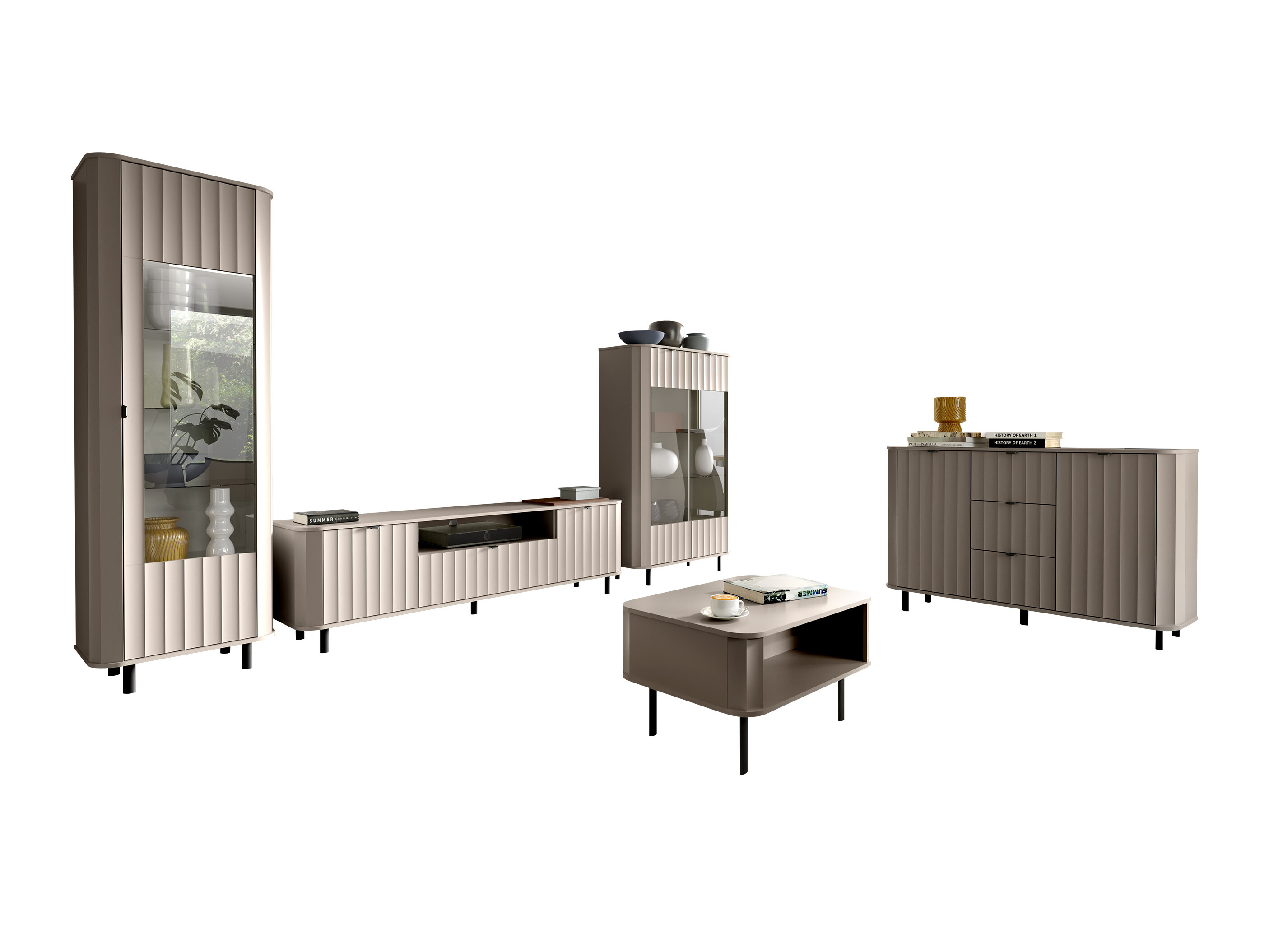 Conjunto de salón Larala 110 (Beige grisáceo)