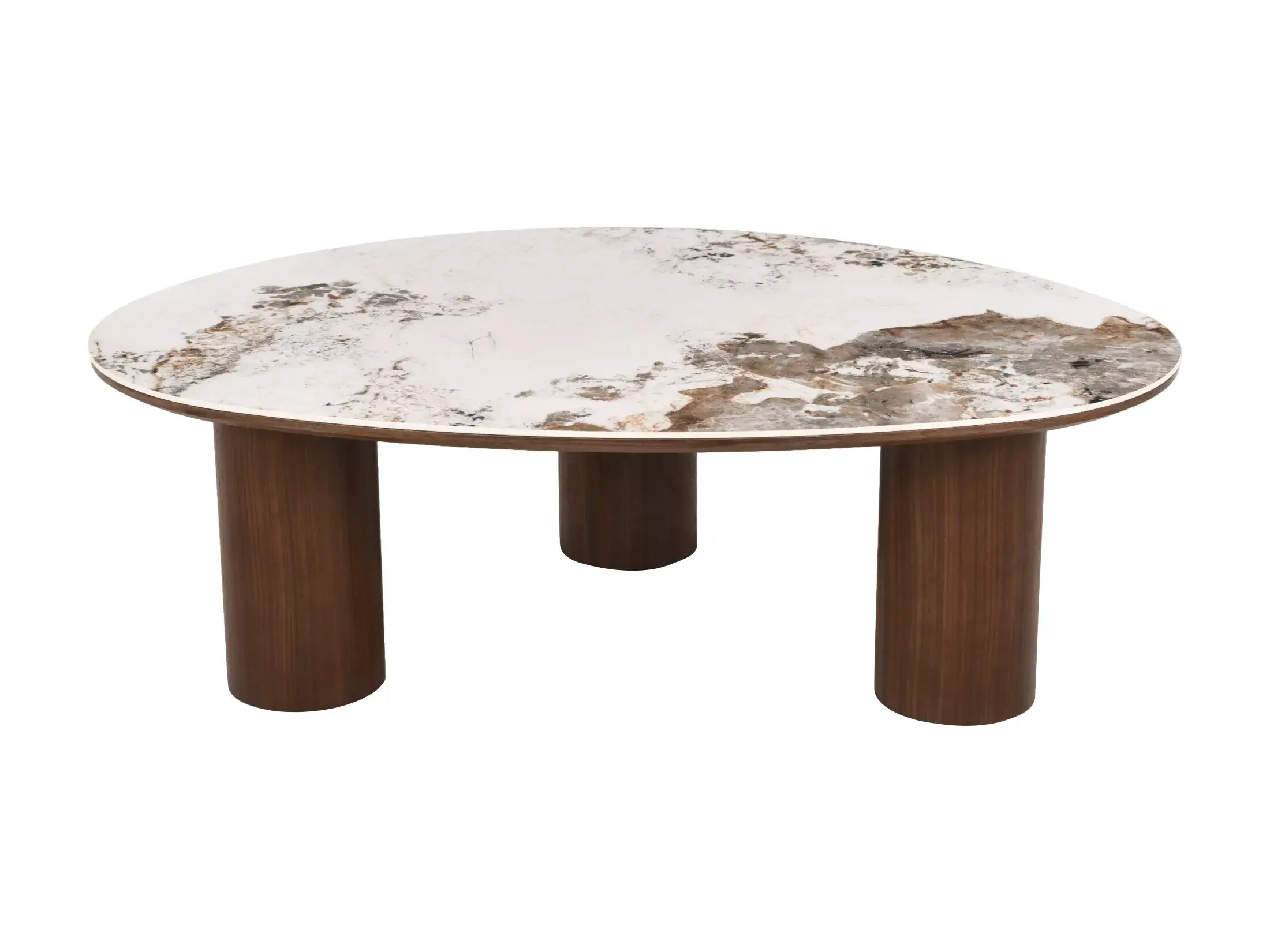 Mesa de centro Detroit 1064 (Motivo de piedra + Nogal oscuro)