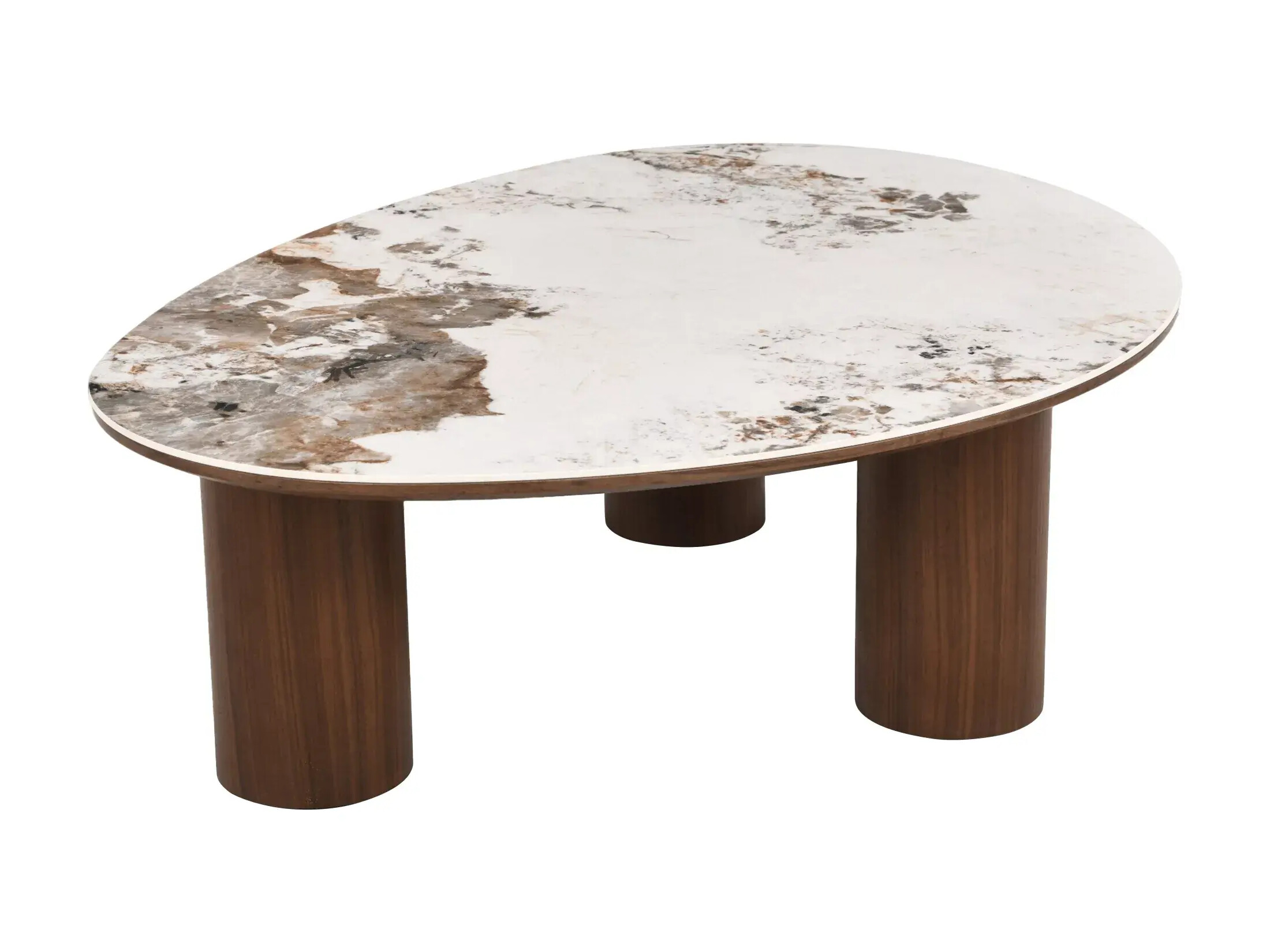 Mesa de centro Detroit 1064 (Motivo de piedra + Nogal oscuro)