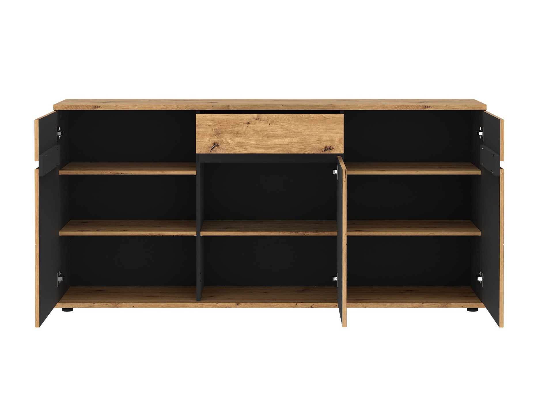 Cómoda Deldori 104 (Roble Artisan + Antracita)