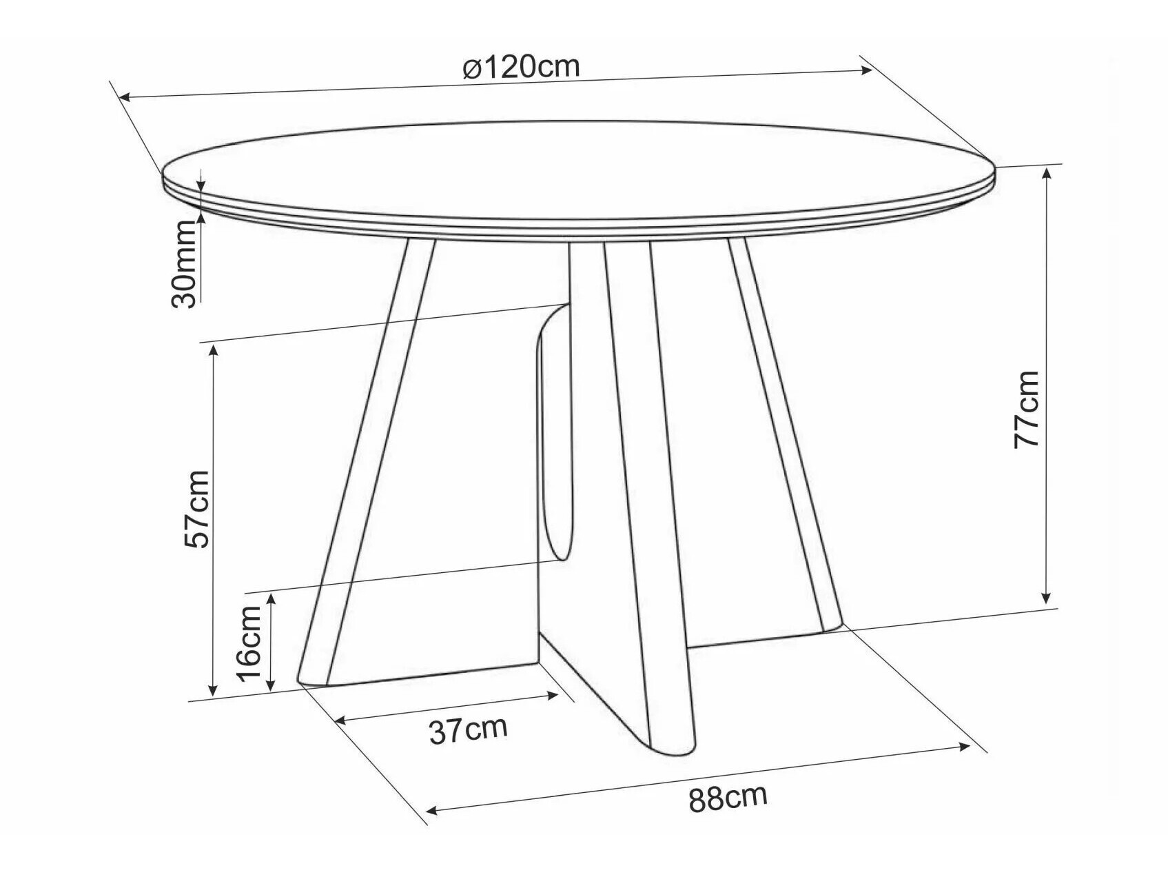 Mesa Detroit 1073 (Motivo de piedra + Roble)
