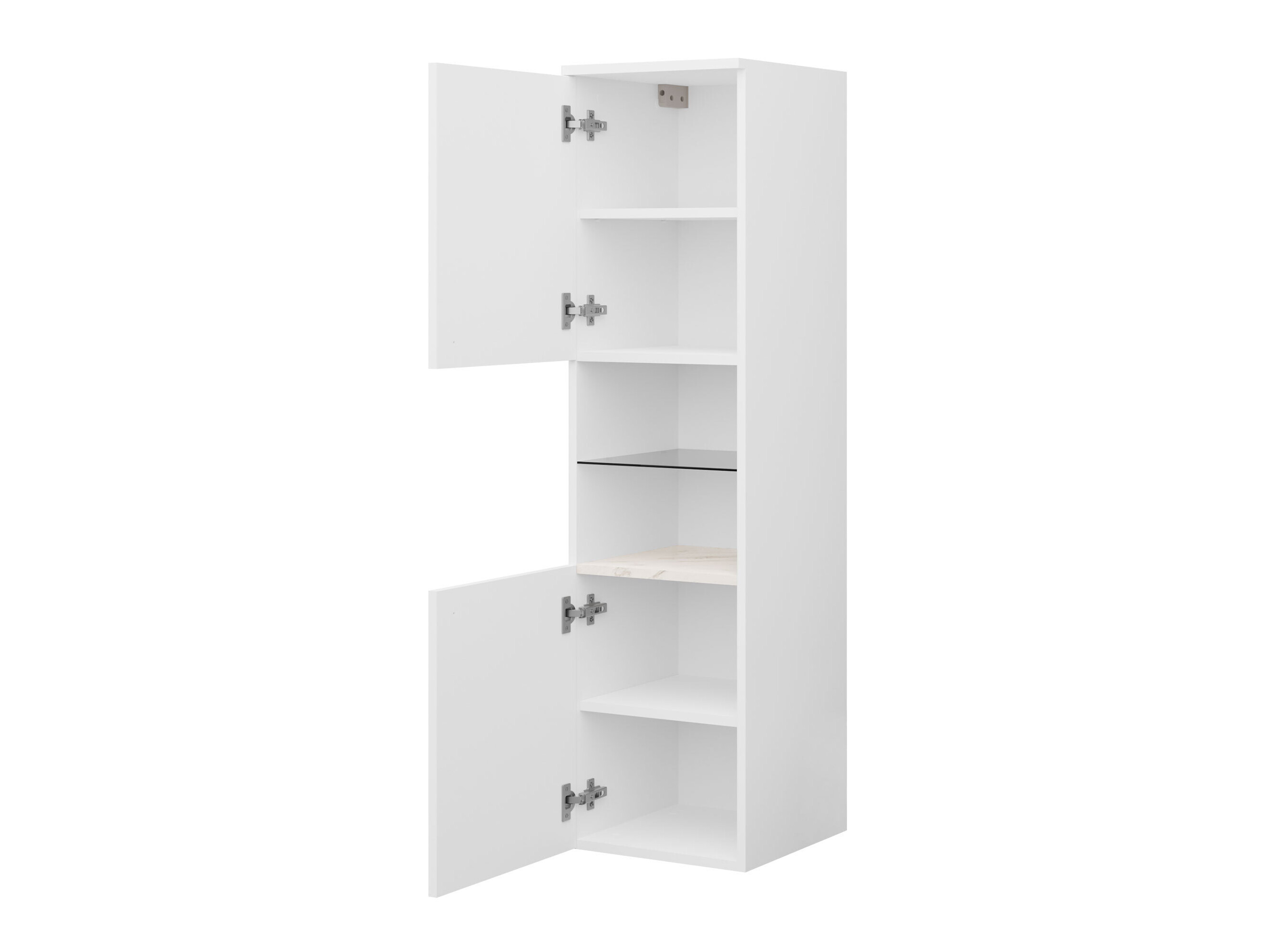Armario colgante para baño Salus (Blanco + Mármol blanco)